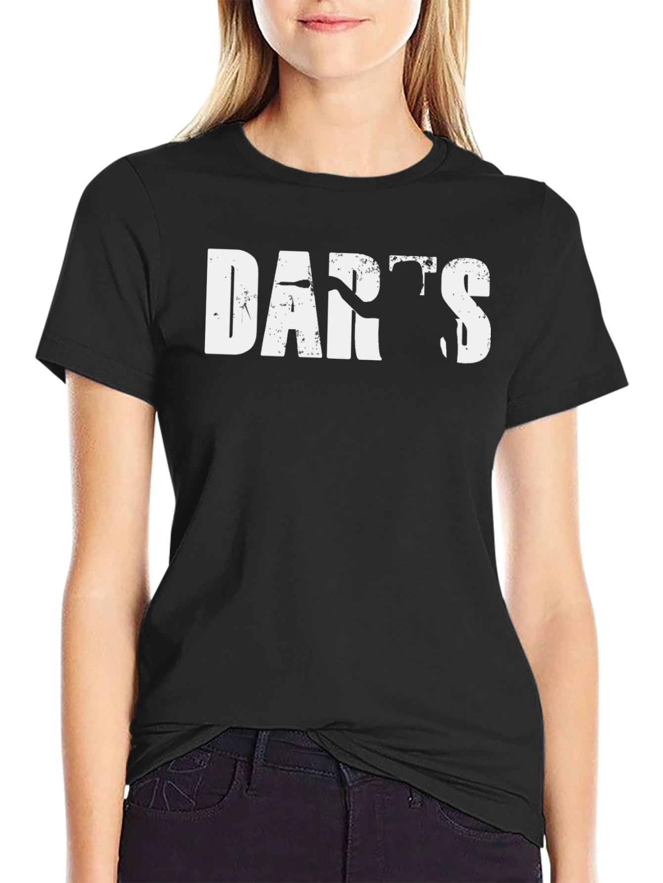 Darts Thrower Graphic T-Shirt - Casual Black Tee