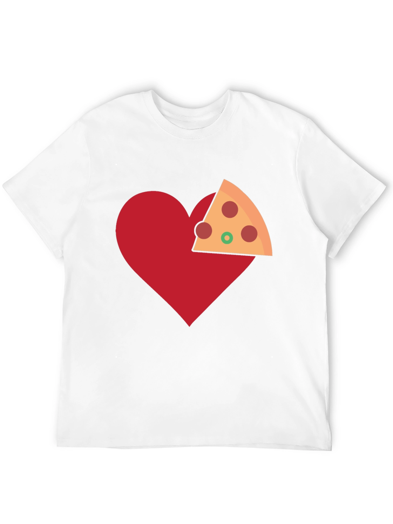 Pizza Heart Graphic Tee - Casual Cotton T-Shirt