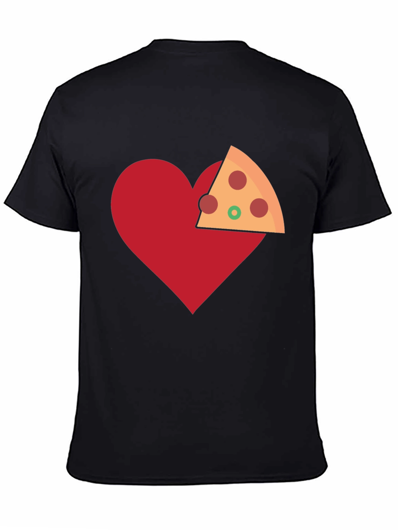 Pizza Heart Graphic Tee - Casual Cotton T-Shirt