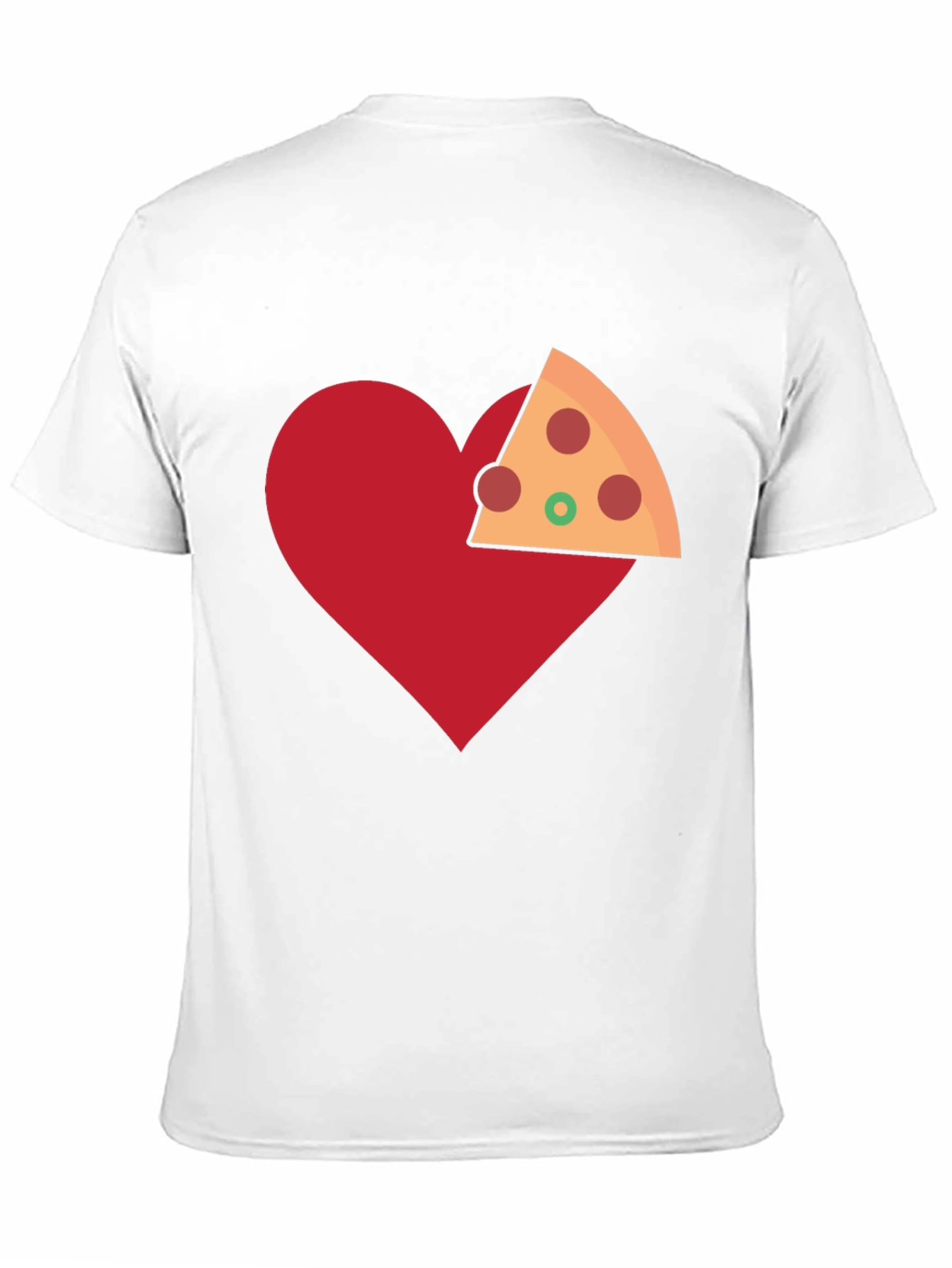 Pizza Heart Graphic Tee - Casual Cotton T-Shirt