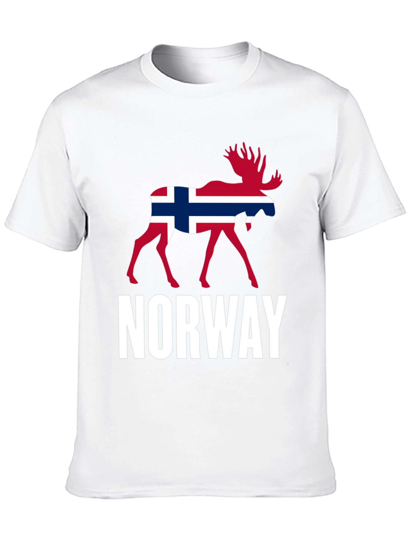 Norway Moose Graphic Tee - Black Cotton Shirt