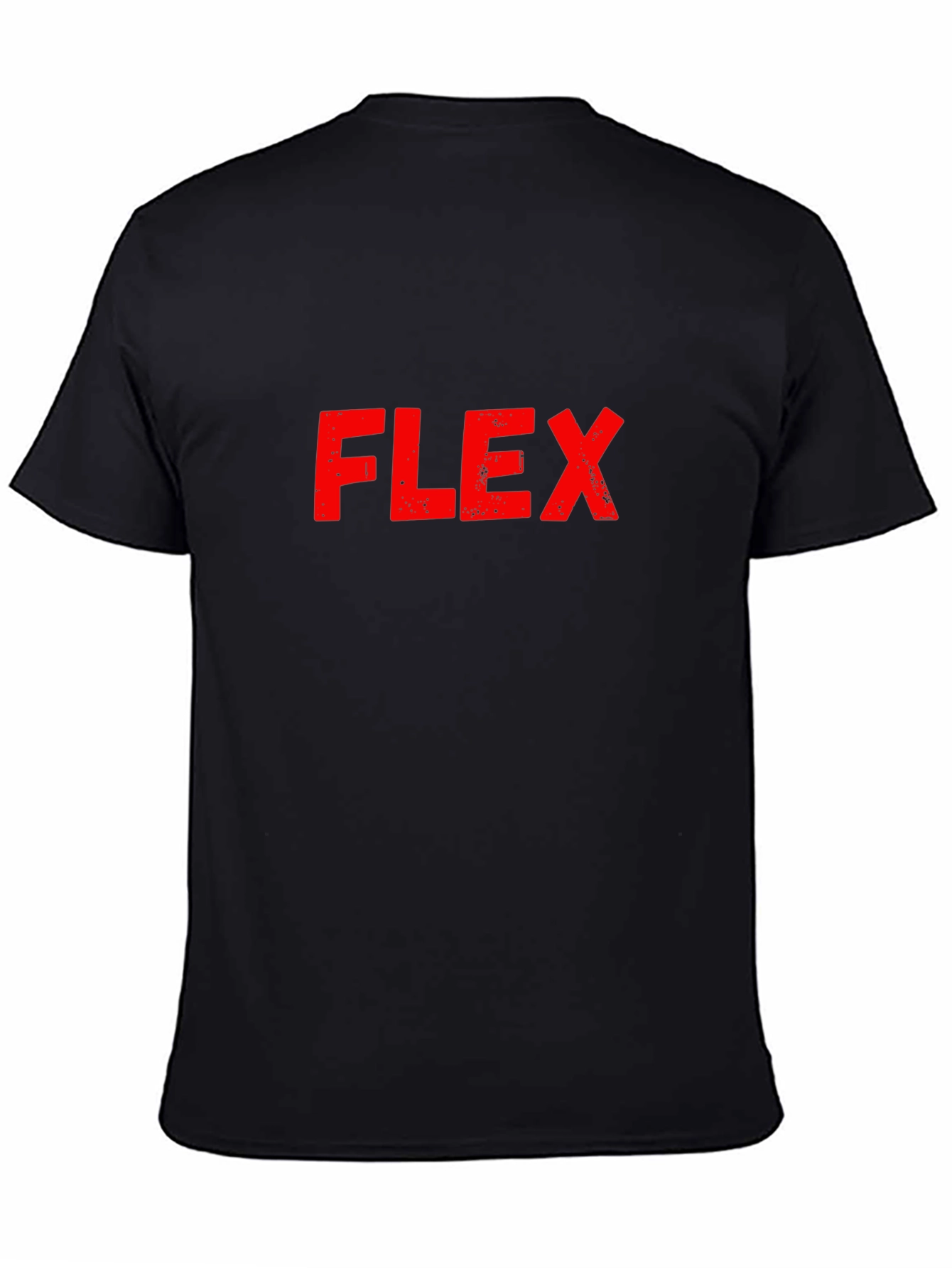 Flex Graphic Tee - Bold Red Print on Black