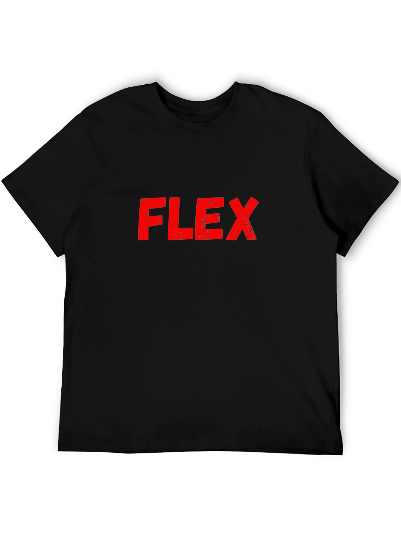 Flex Graphic Tee - Bold Red Print on Black