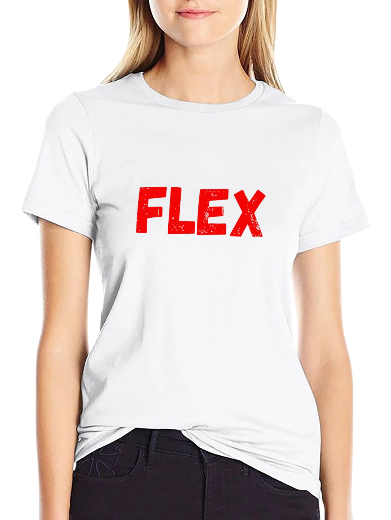 Flex Graphic Tee - Bold Red Print on Black