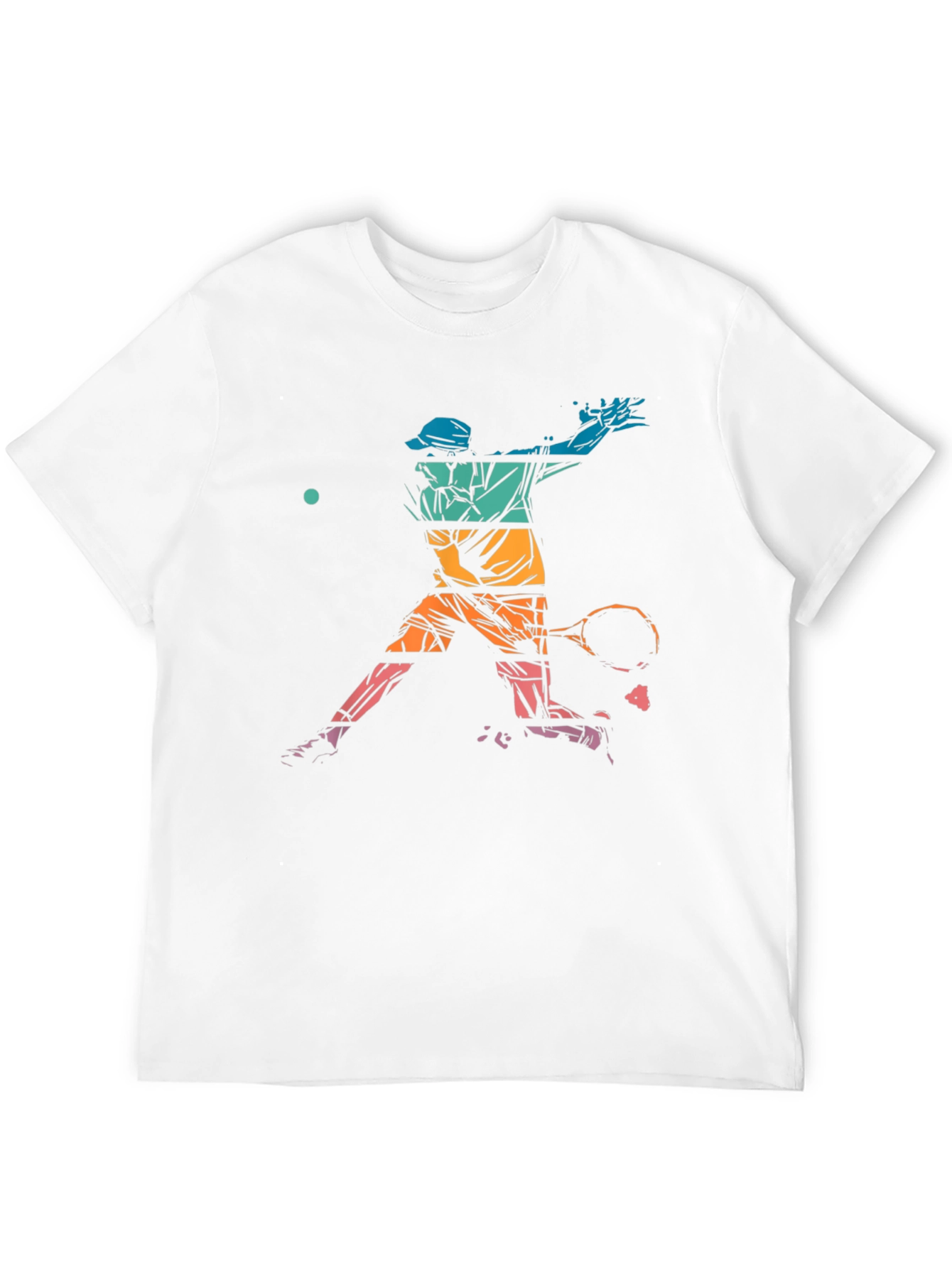 Retro Tennis Player Graphic Tee - Unisex Black T-Shirt