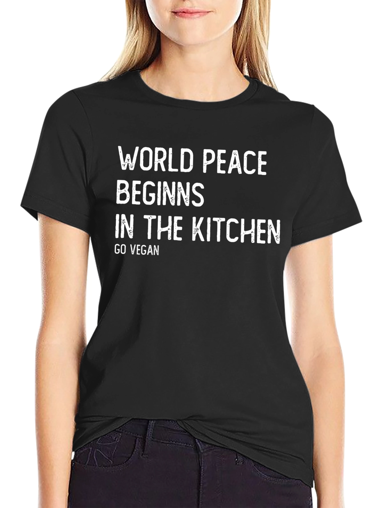 Vegan World Peace T-Shirt - Kitchen Begins