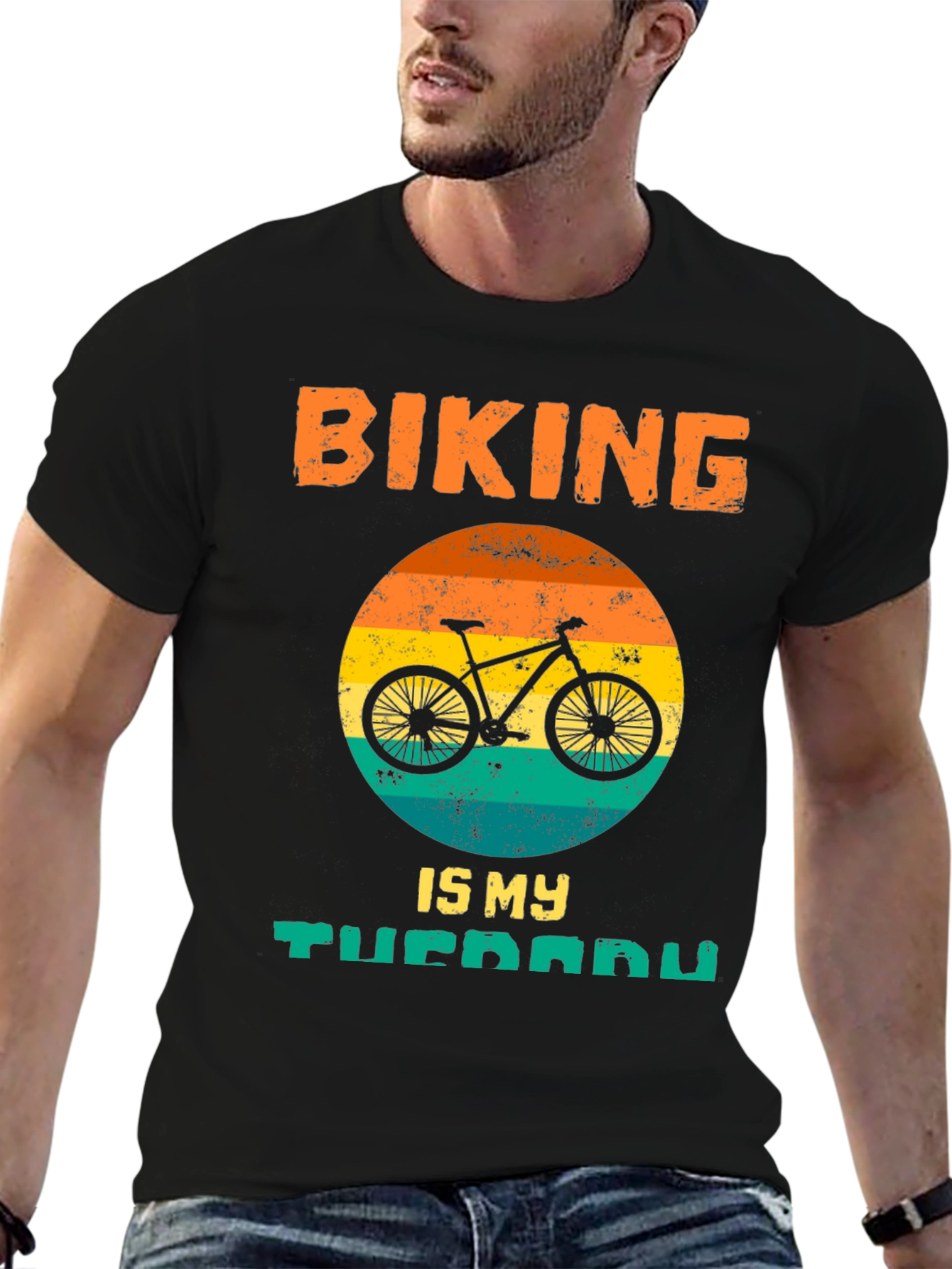 Biking Is My Therapy Graphic Tee