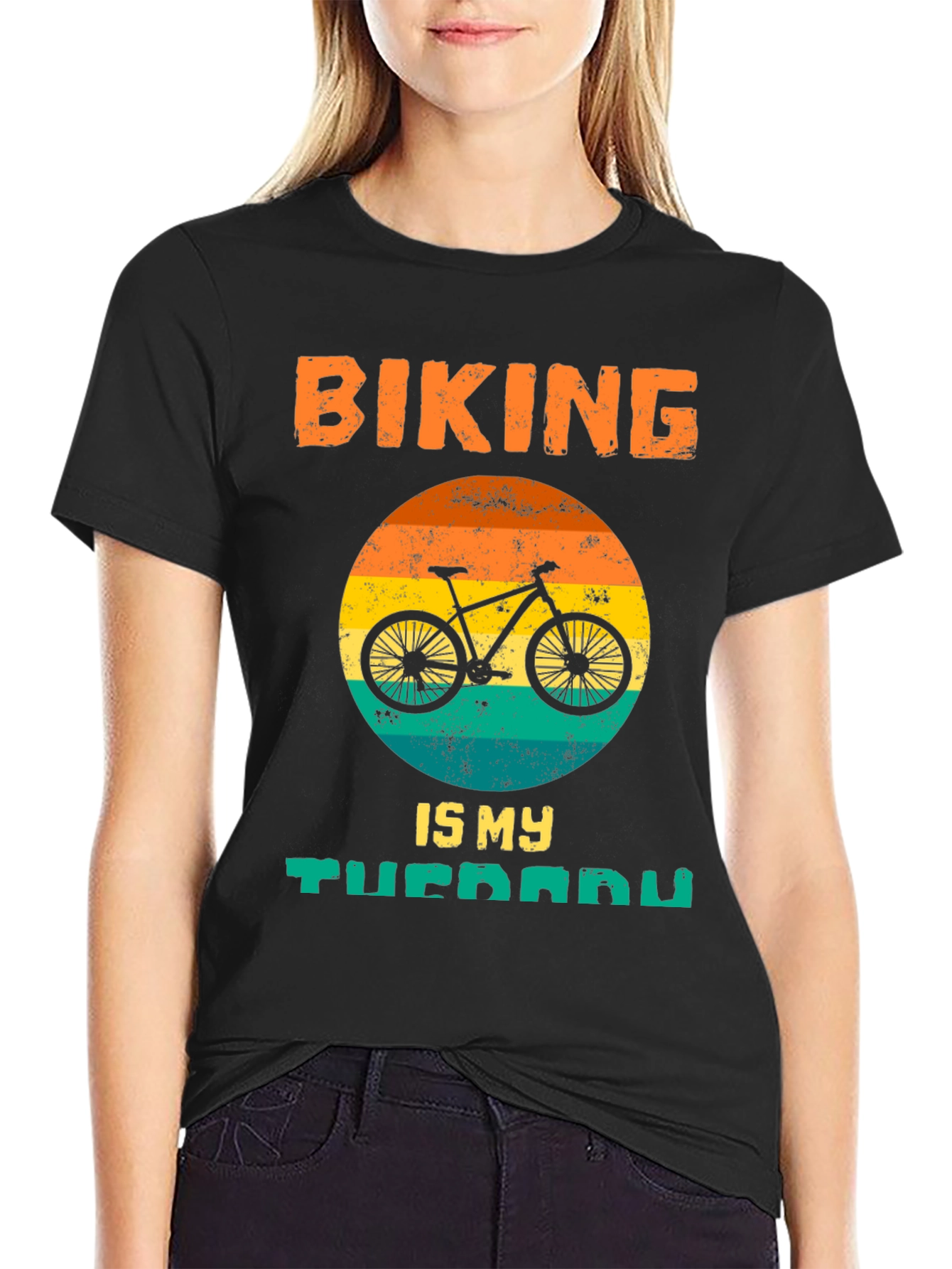 Biking Is My Therapy Graphic Tee