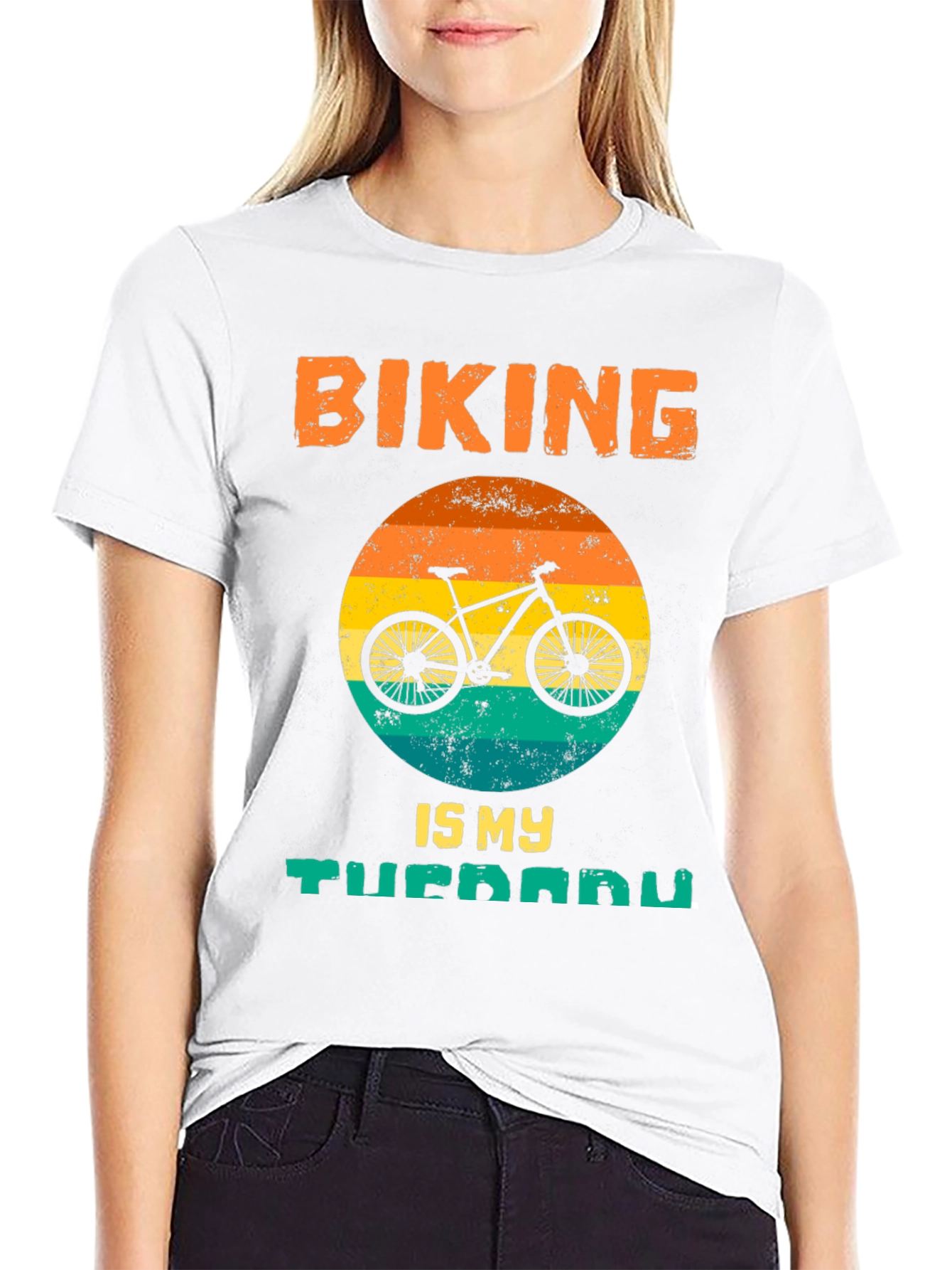 Biking Is My Therapy Graphic Tee