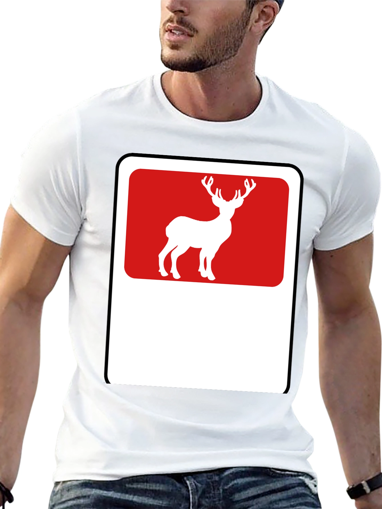 Deer Graphic Tee - Black