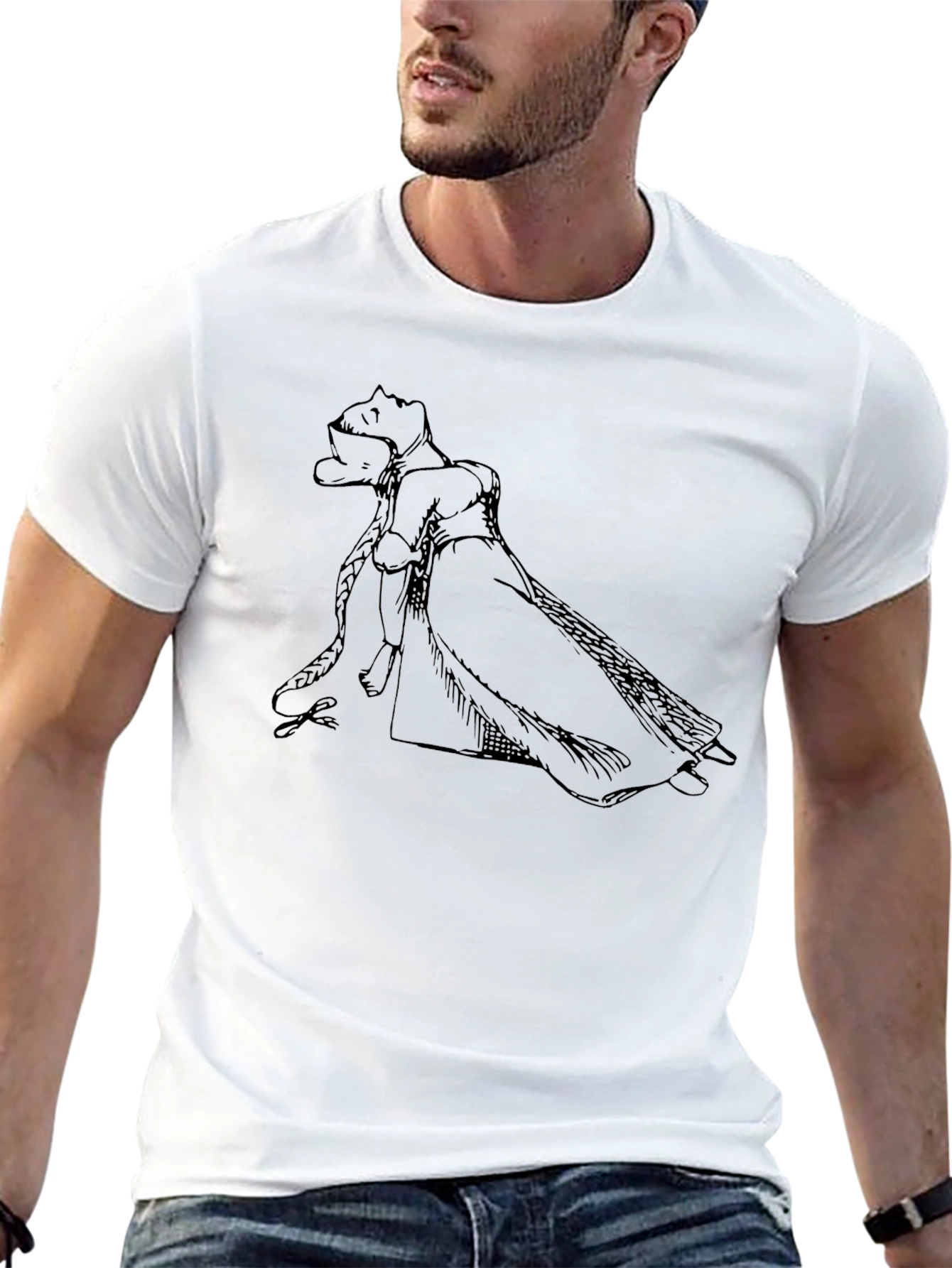 Rapunzel Graphic Black Tee