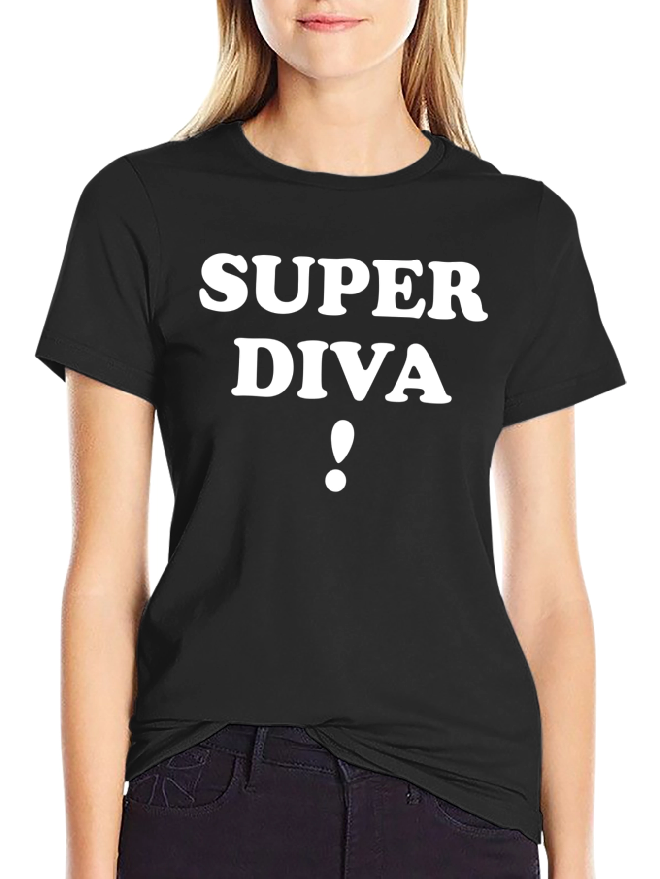 Super Diva T-Shirt - Black Cotton Tee
