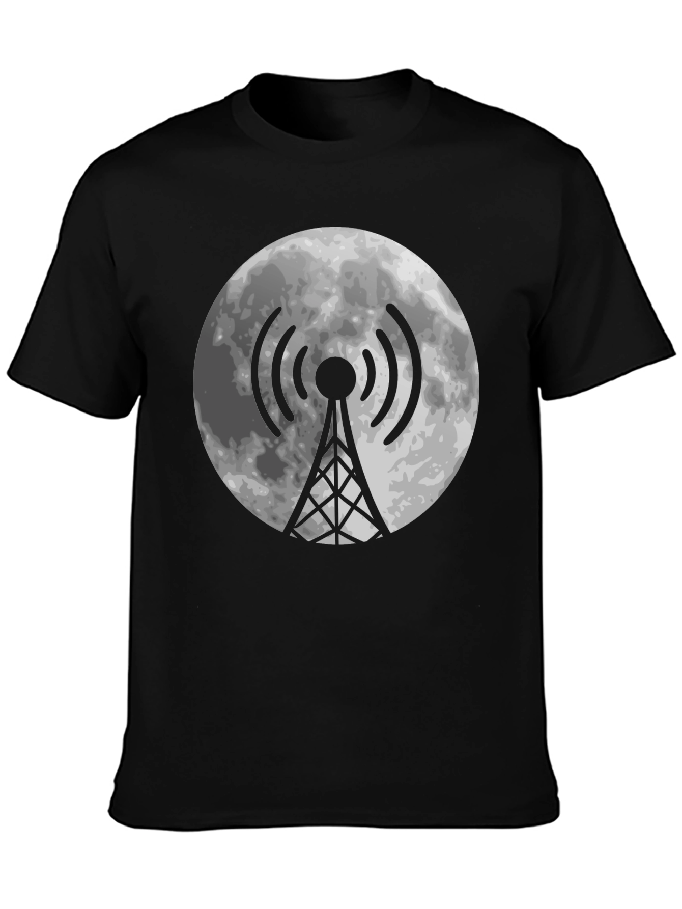 Moon Antenna Black T-Shirt