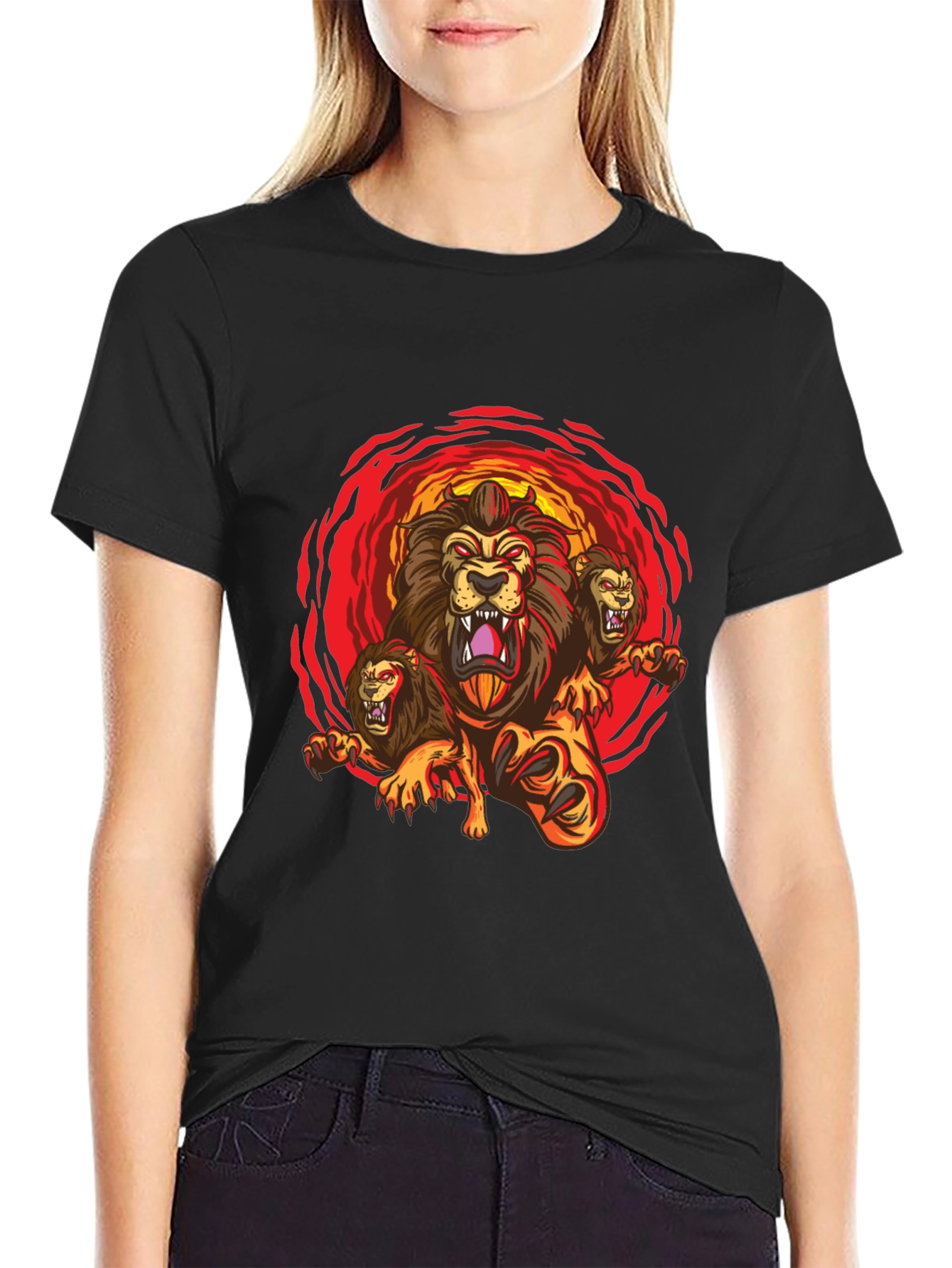 Mens Lion Graphic Tee - Bold & Unique Design