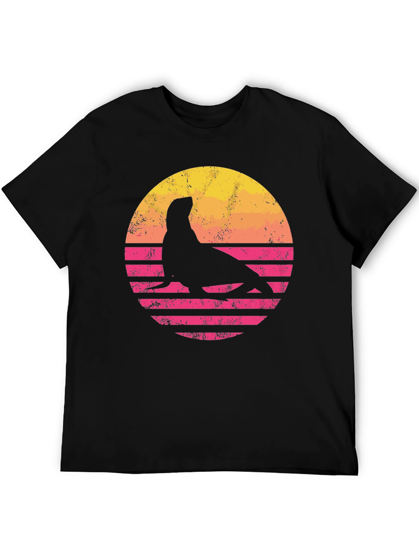 Retro Seal Graphic T-Shirt - Sunset Design