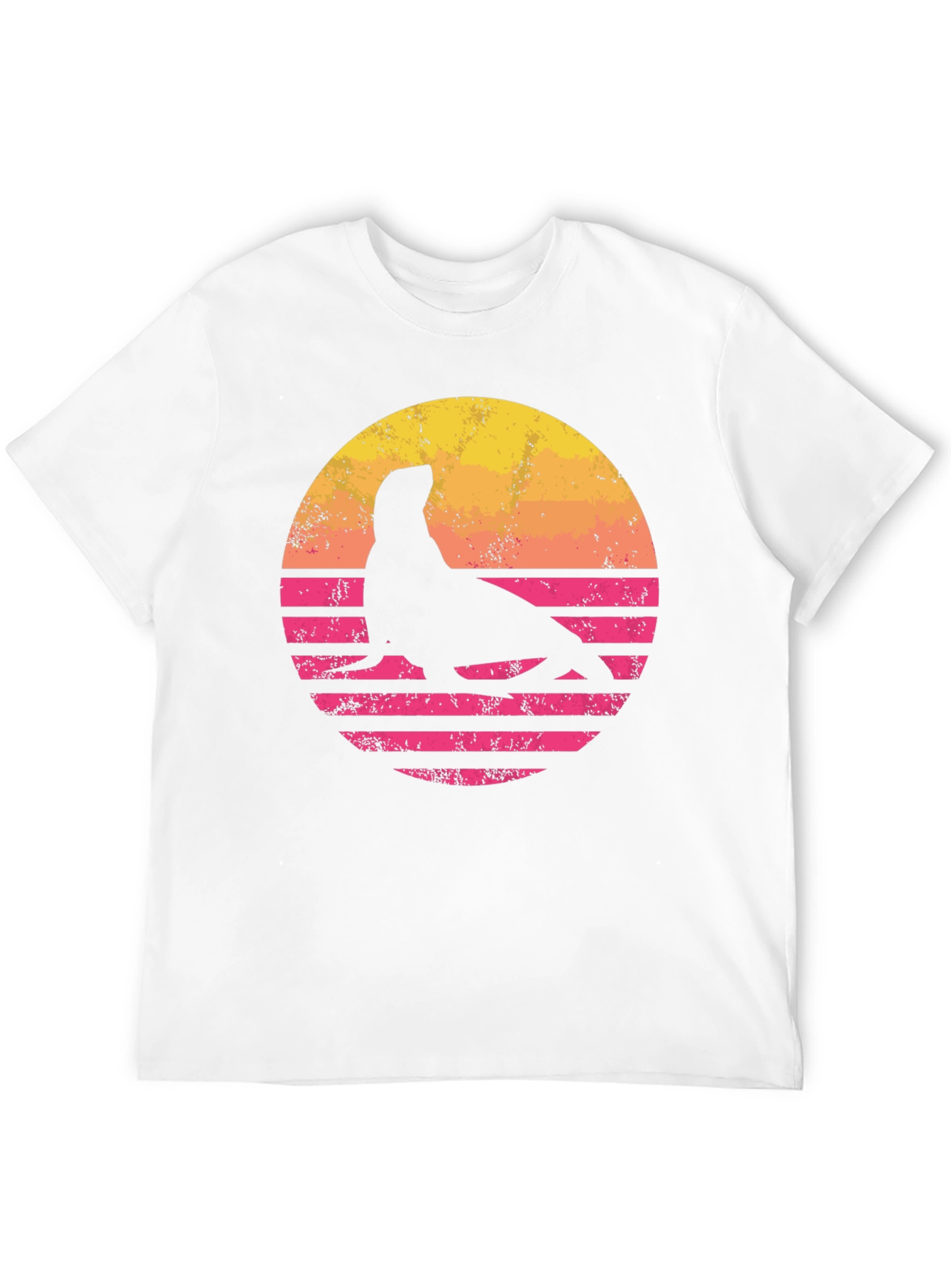 Retro Seal Graphic T-Shirt - Sunset Design