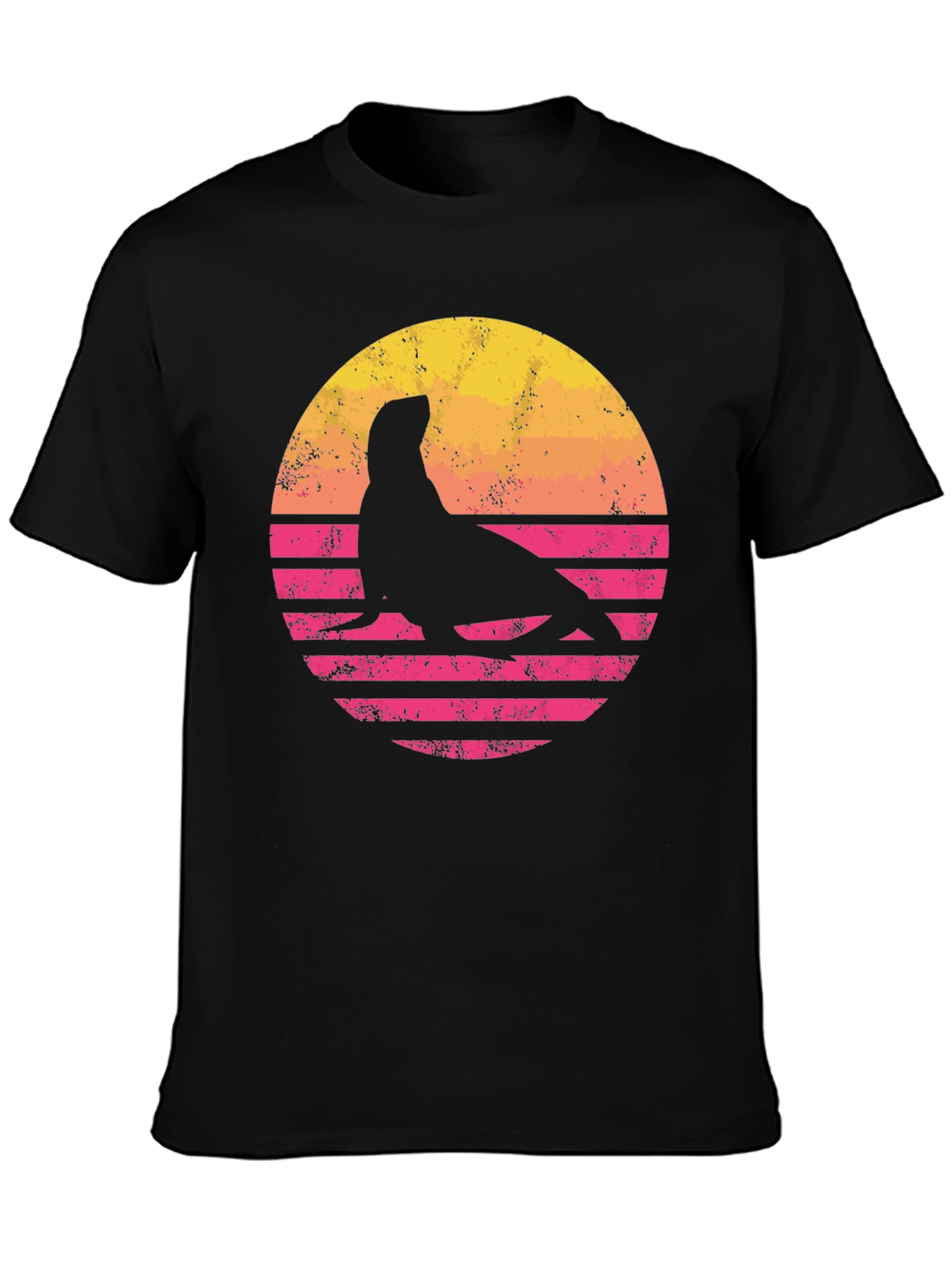 Retro Seal Graphic T-Shirt - Sunset Design