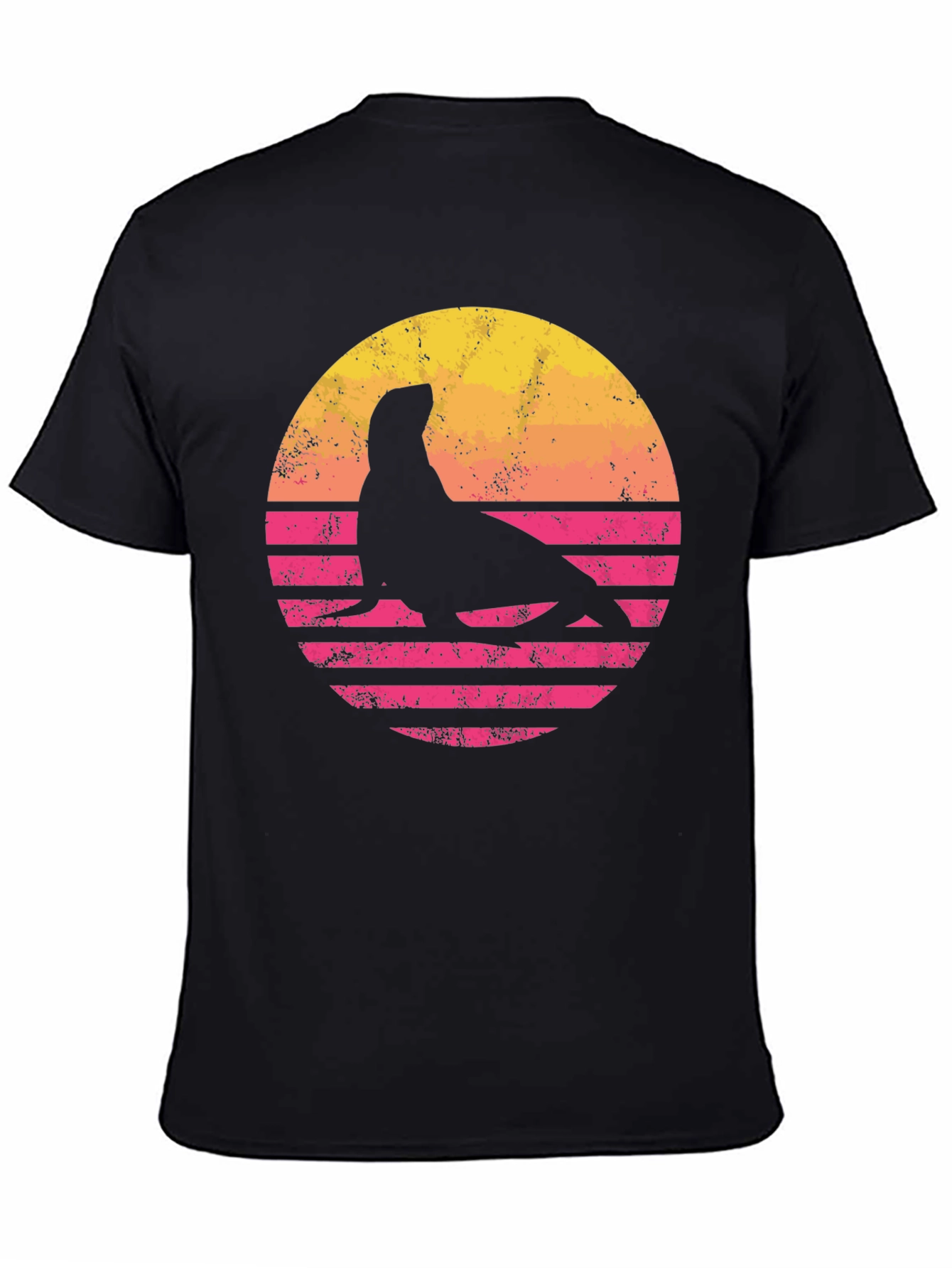 Retro Seal Graphic T-Shirt - Sunset Design