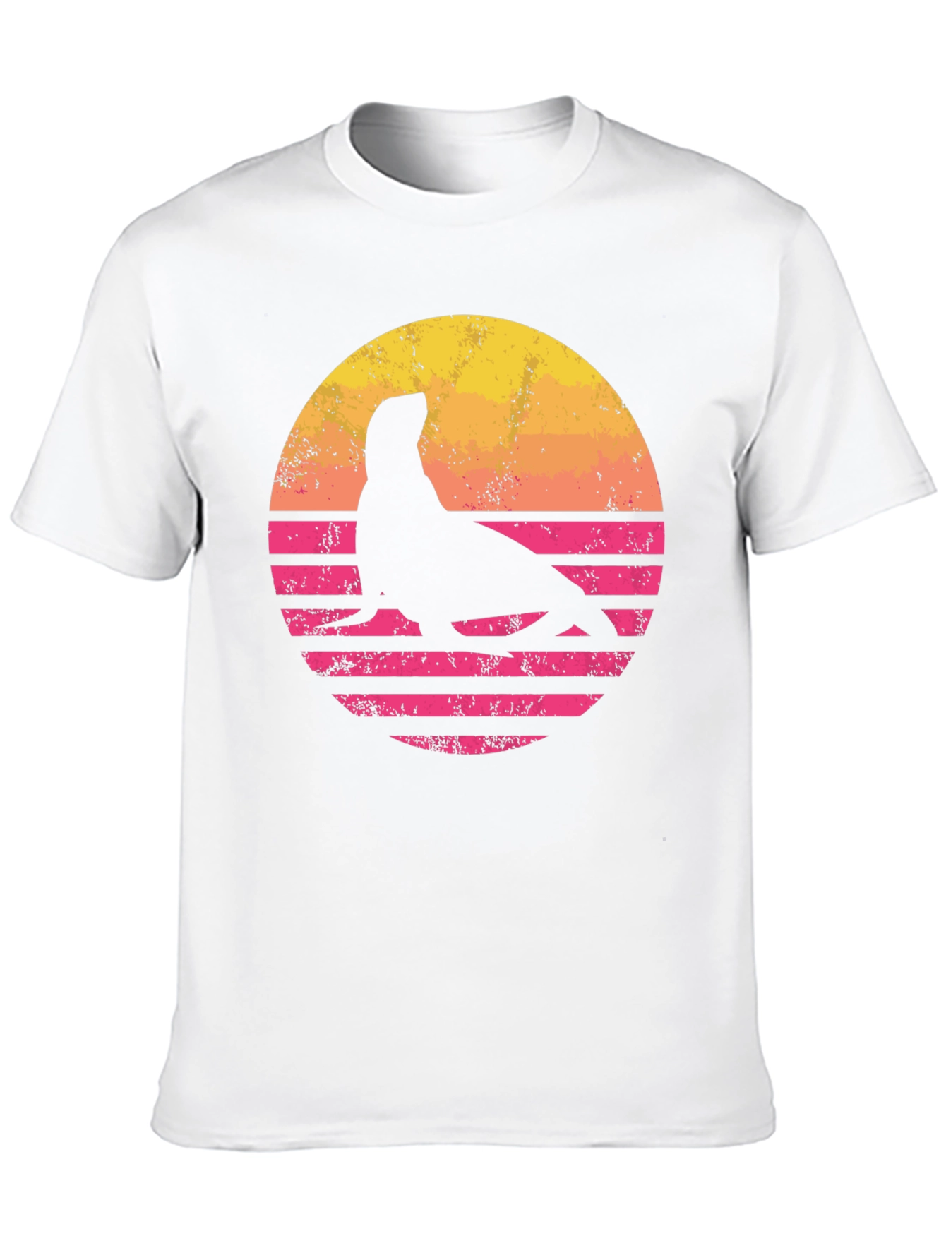 Retro Seal Graphic T-Shirt - Sunset Design