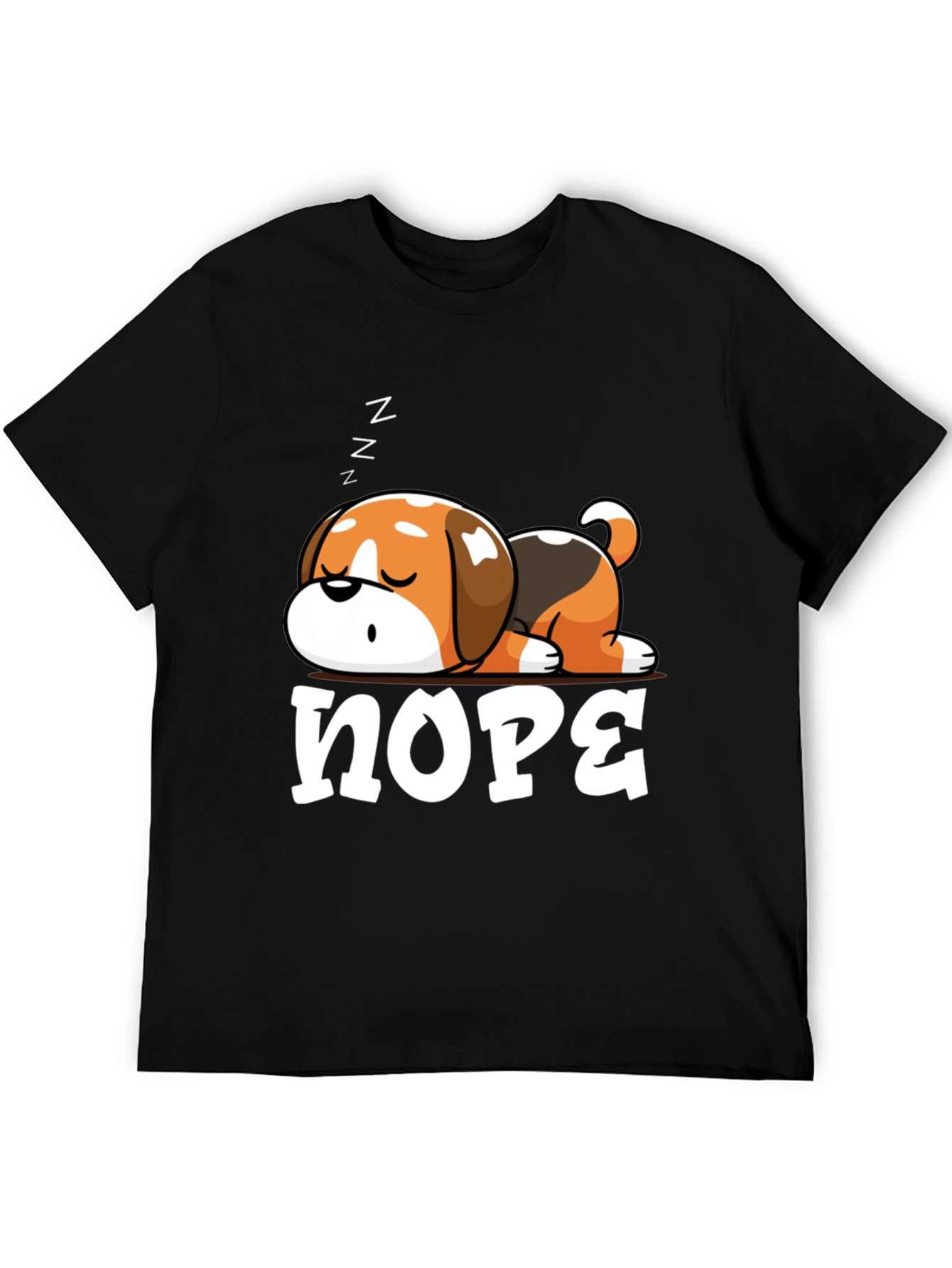 Nope Sleeping Dog Graphic T-Shirt