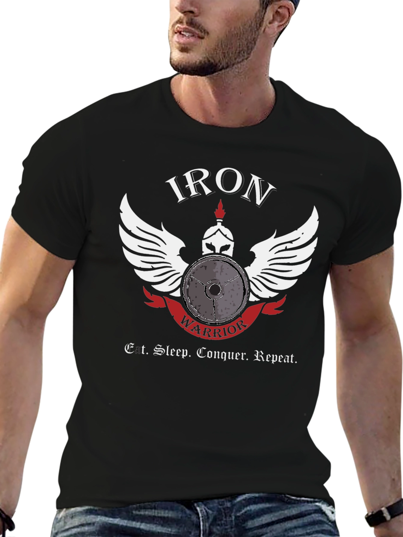Iron Warrior Gym T-Shirt - Eat Sleep Conquer