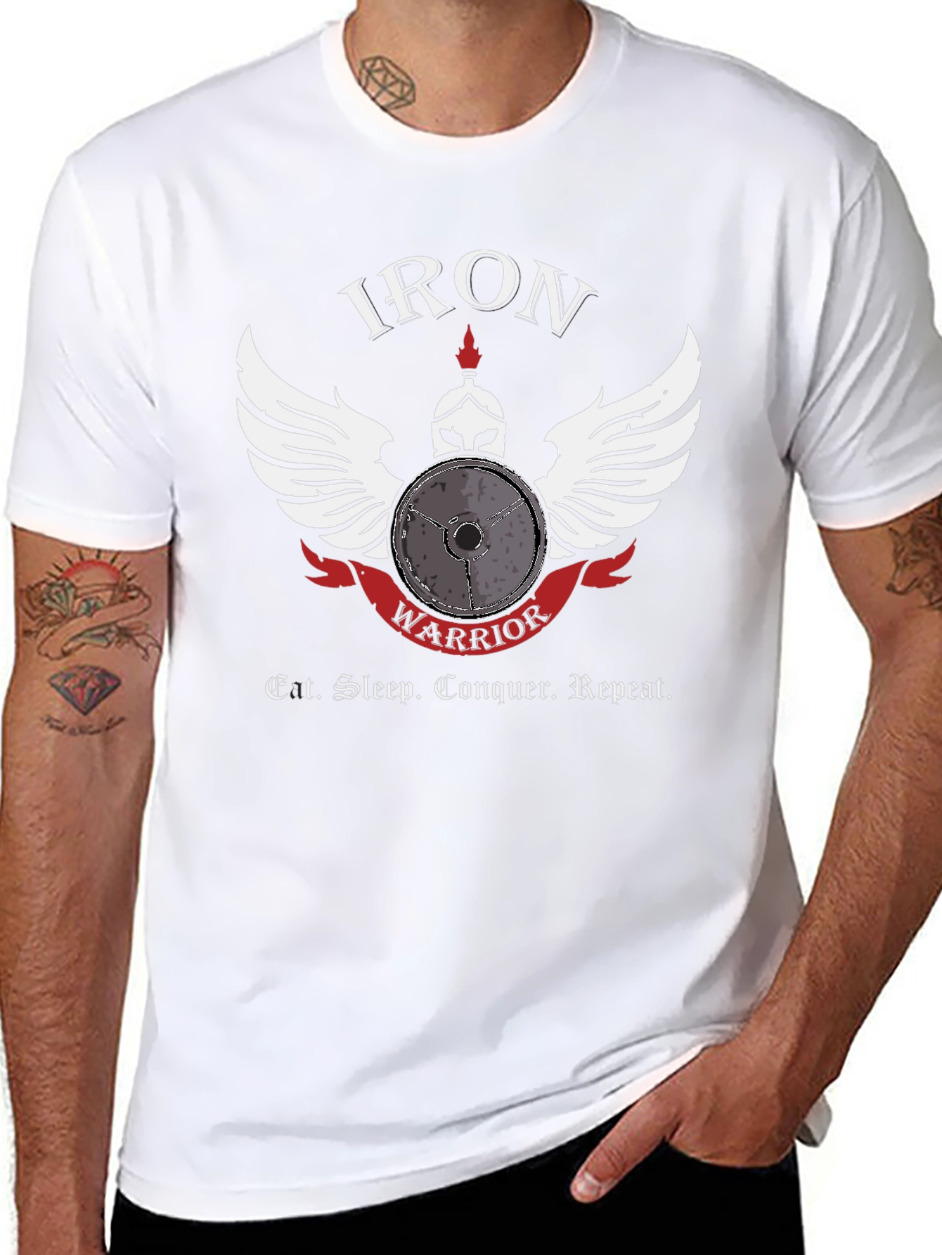 Iron Warrior Gym T-Shirt - Eat Sleep Conquer