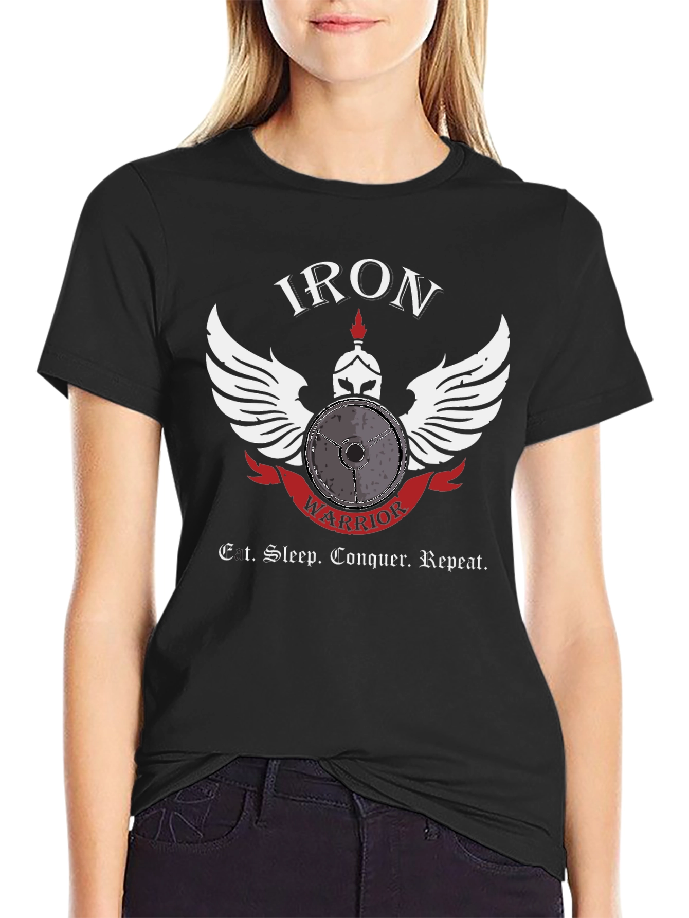 Iron Warrior Gym T-Shirt - Eat Sleep Conquer