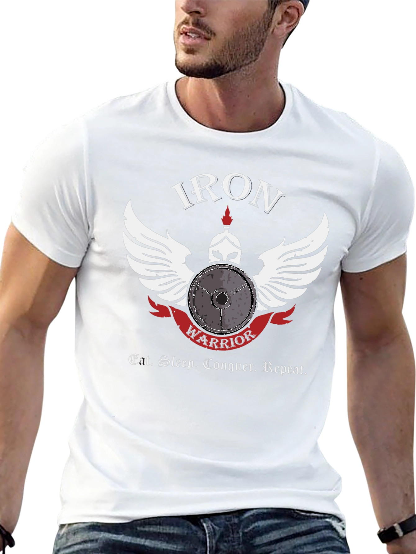 Iron Warrior Gym T-Shirt - Eat Sleep Conquer