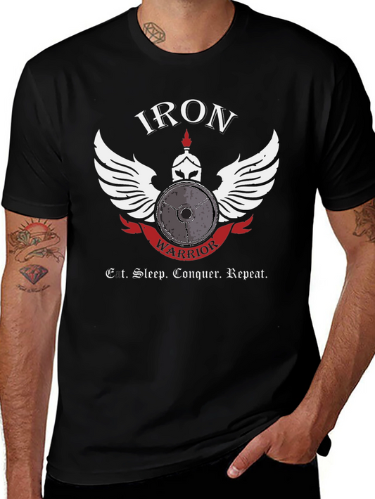 Iron Warrior Gym T-Shirt - Eat Sleep Conquer