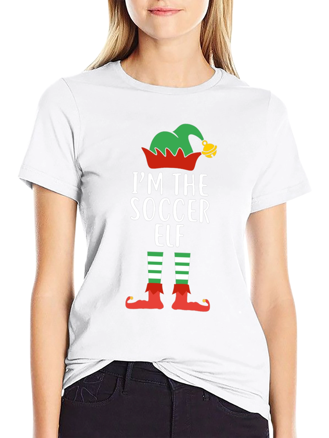 Soccer Elf Christmas T-Shirt Holiday Festive Tee