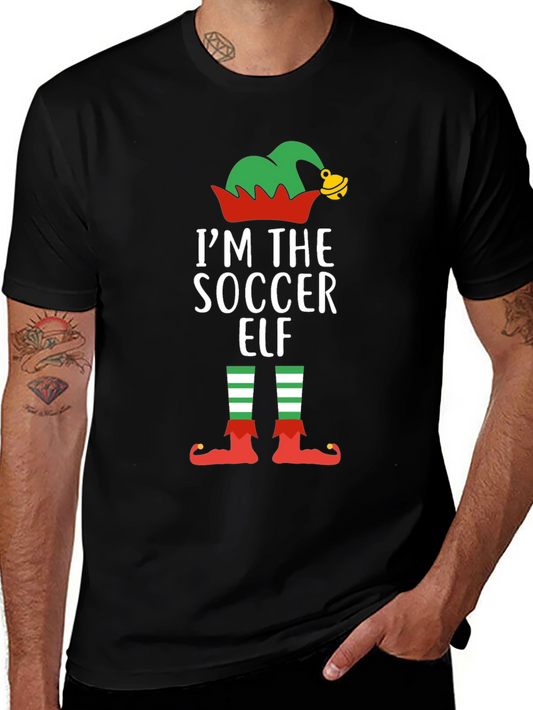 Soccer Elf Christmas T-Shirt Holiday Festive Tee