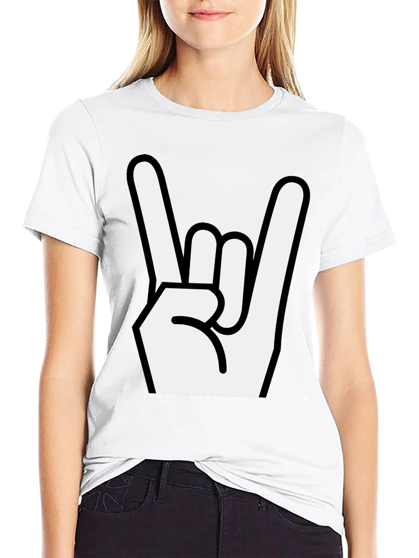 Rock On! Black Graphic T-Shirt