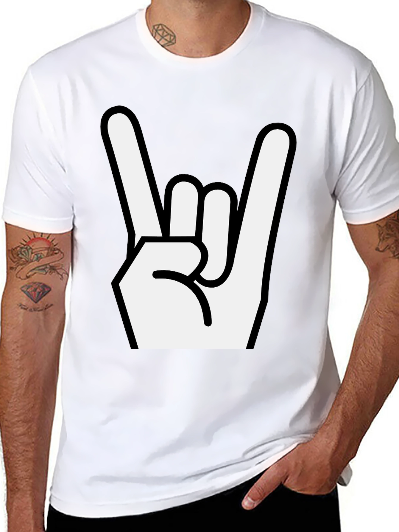 Rock On! Black Graphic T-Shirt