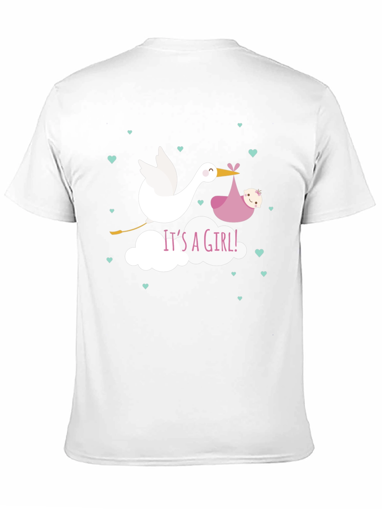 Its A Girl! Stork Baby Shower Graphic Tee