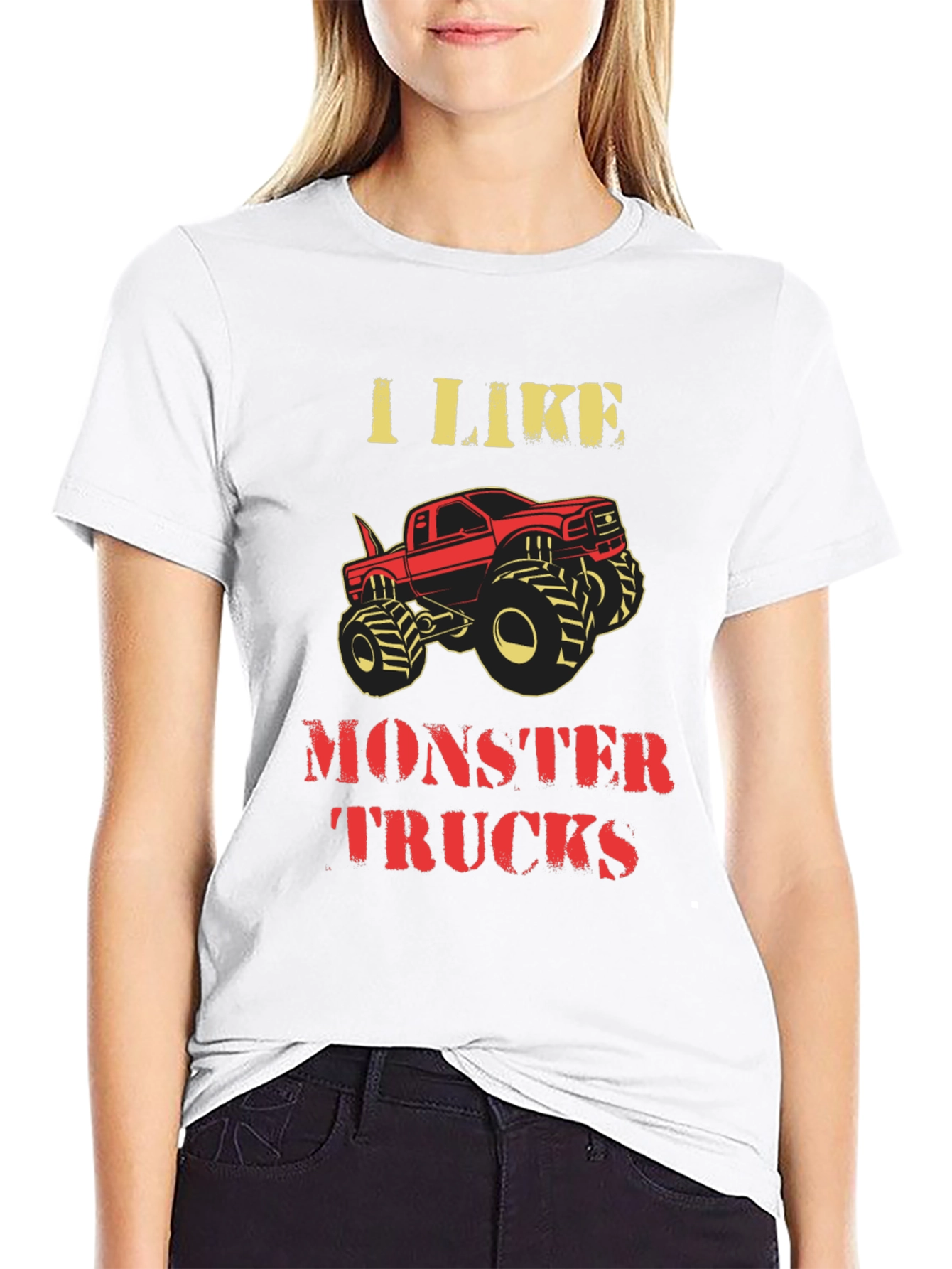 I Like Monster Trucks Graphic Tee - Black