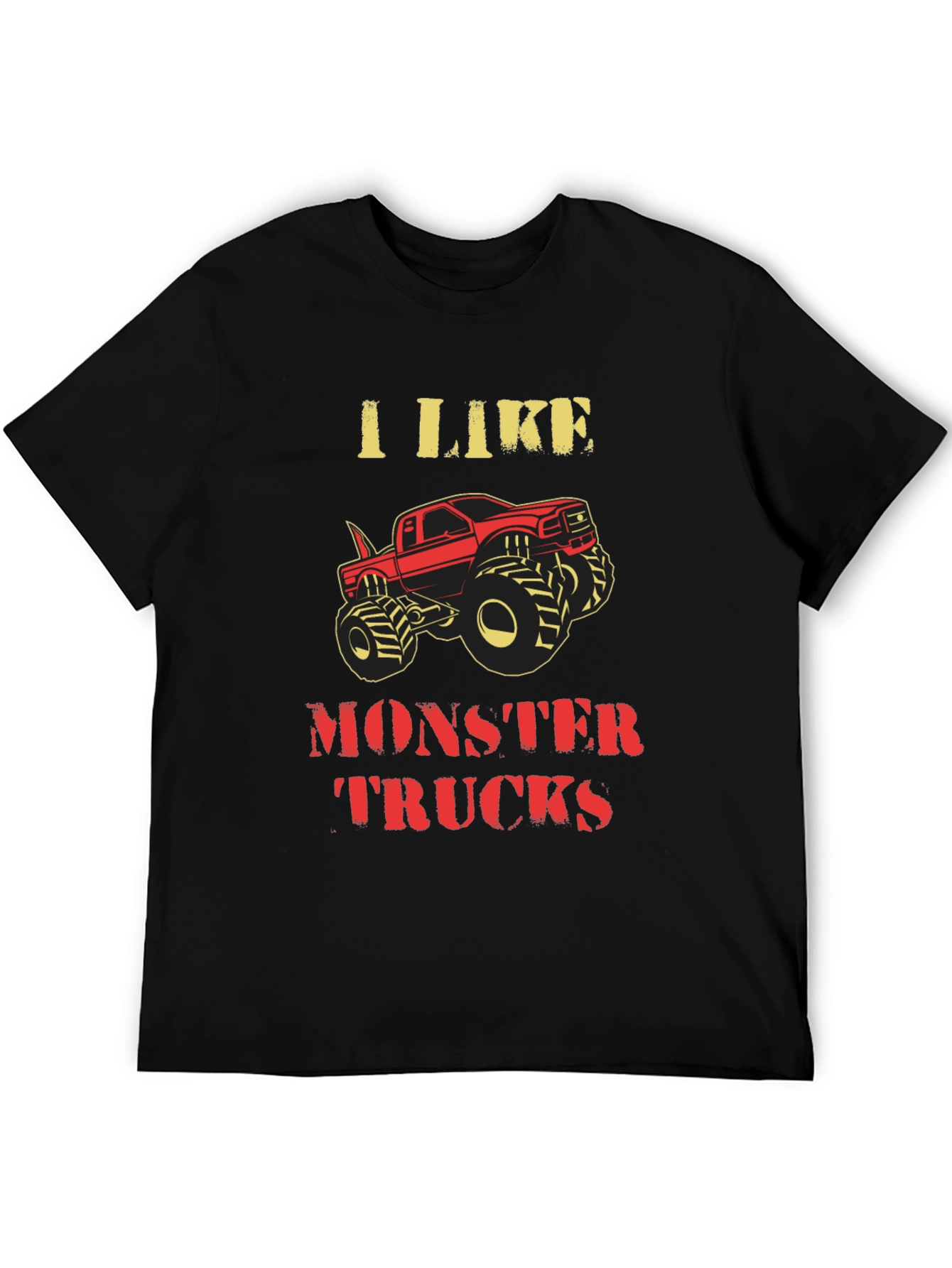I Like Monster Trucks Graphic Tee - Black