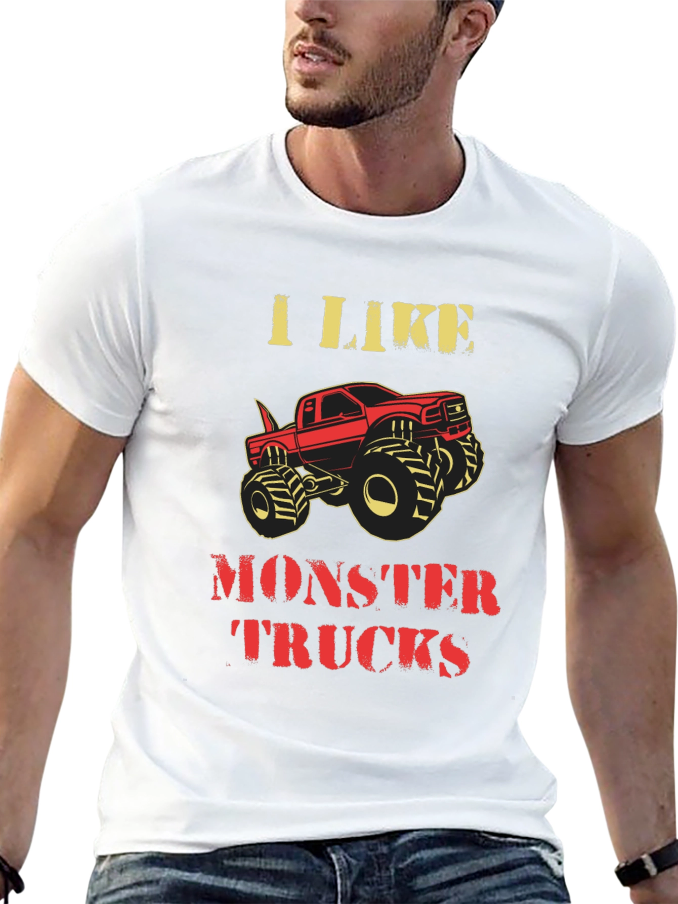 I Like Monster Trucks Graphic Tee - Black