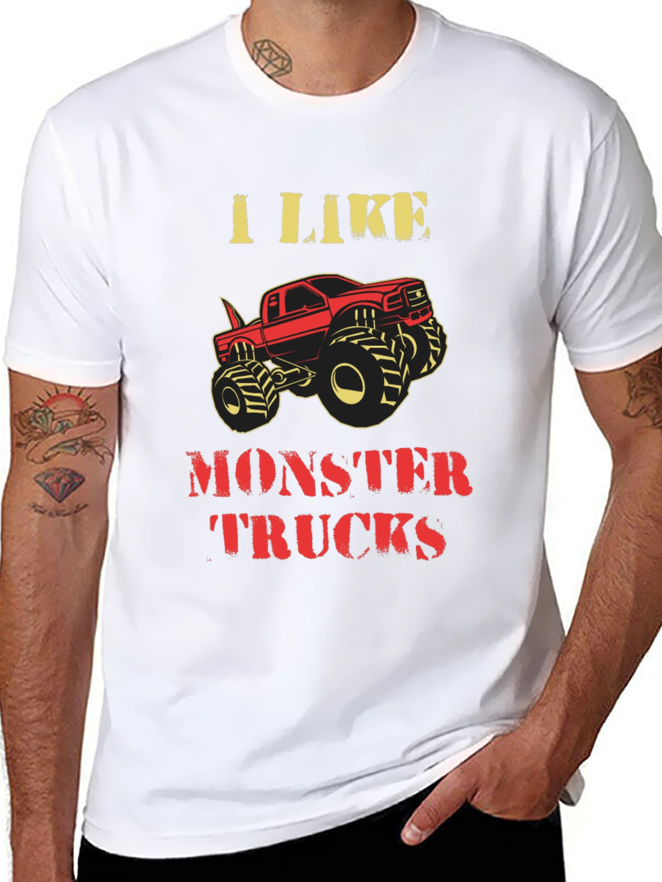 I Like Monster Trucks Graphic Tee - Black