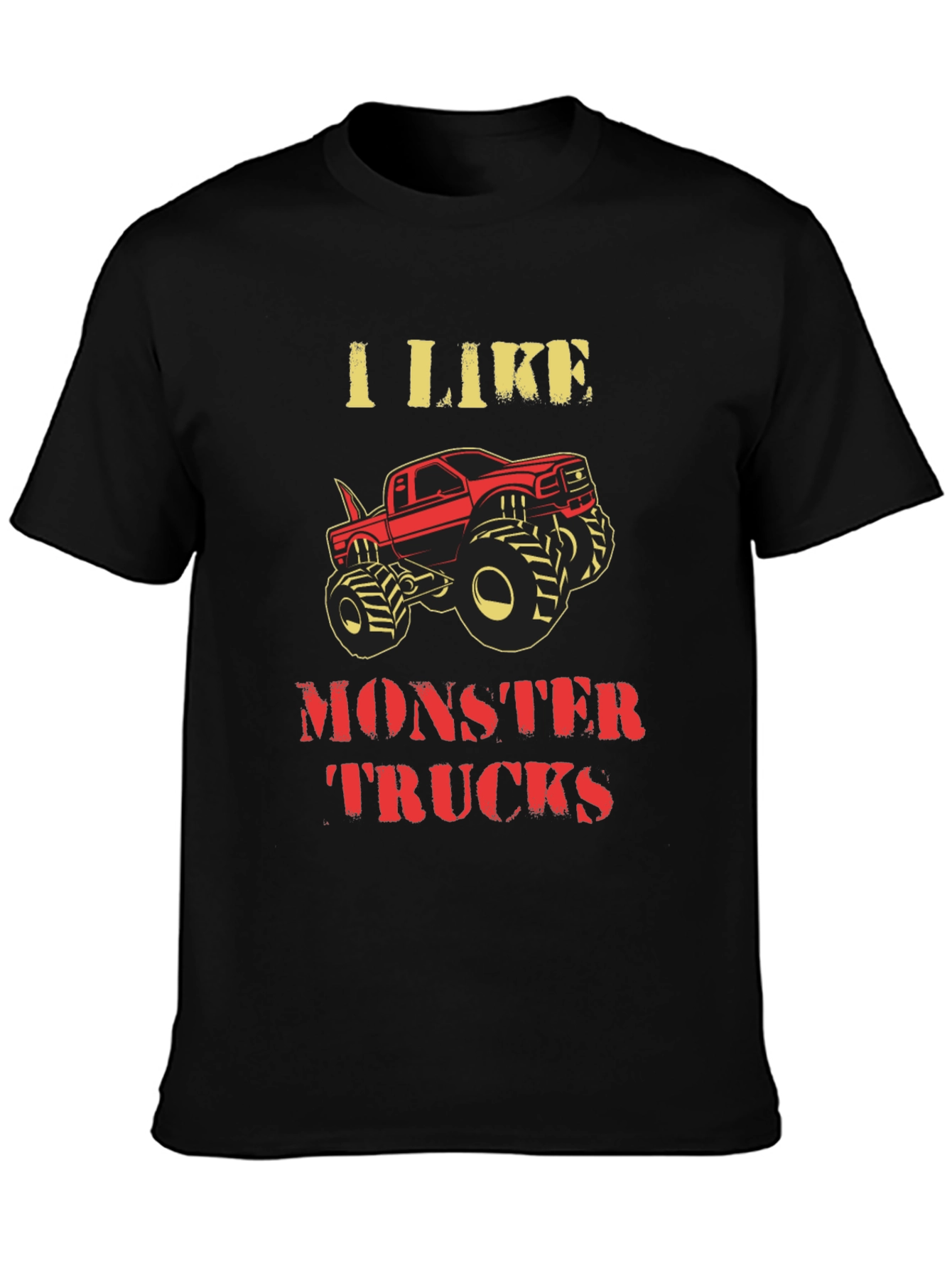 I Like Monster Trucks Graphic Tee - Black