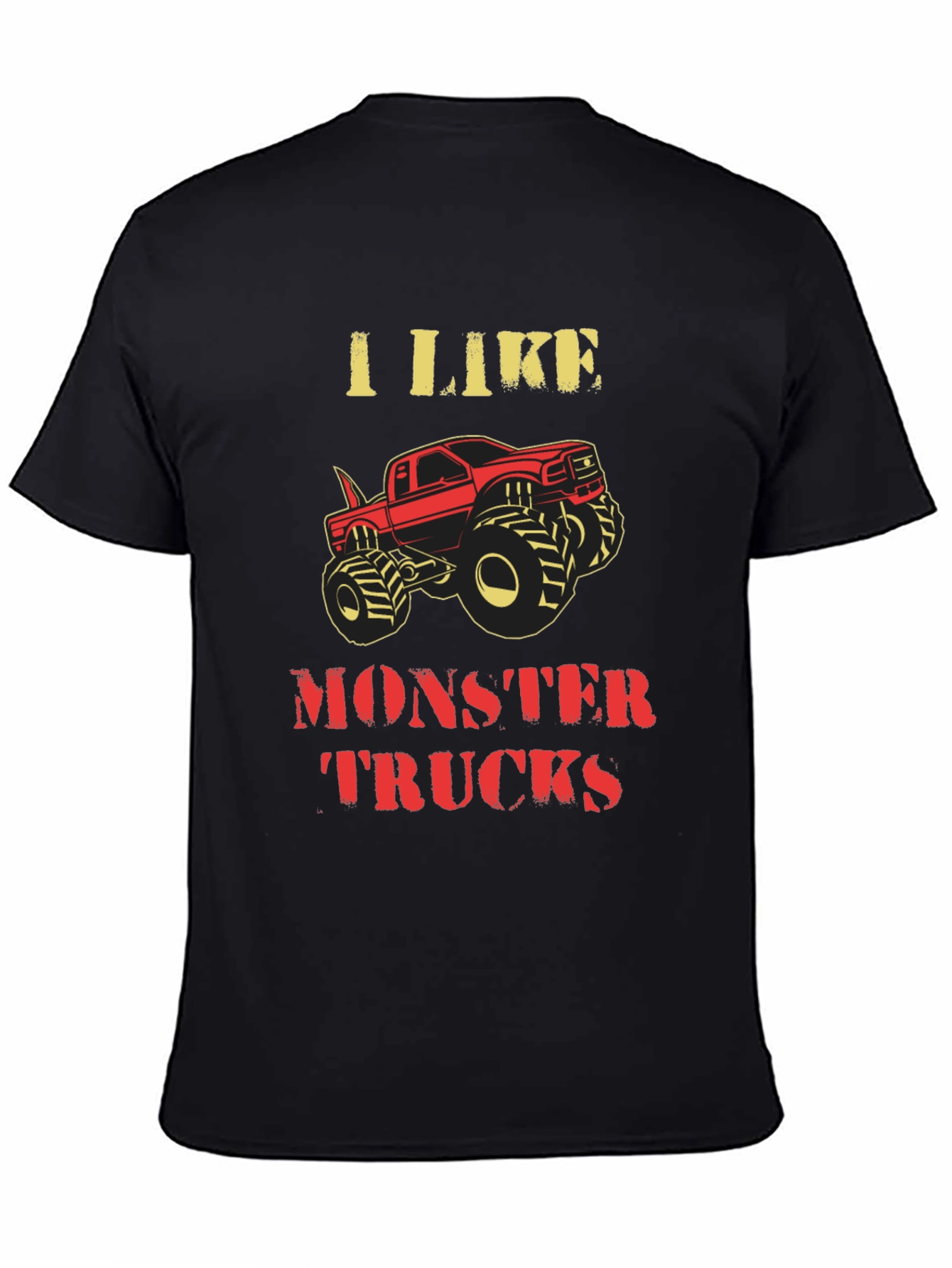 I Like Monster Trucks Graphic Tee - Black