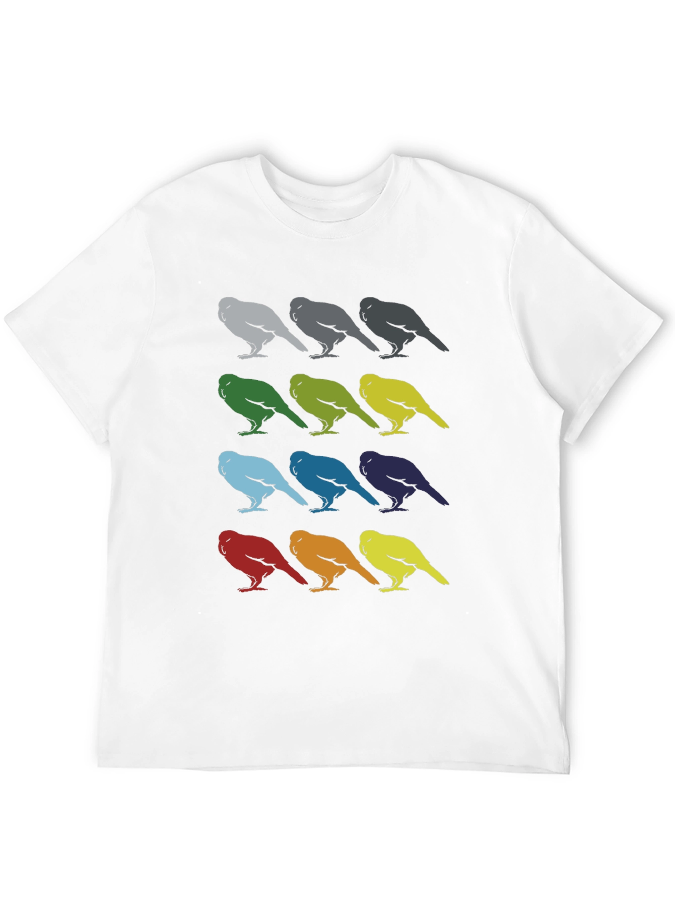 Bird Pattern Graphic Tee - Mens Black T-Shirt