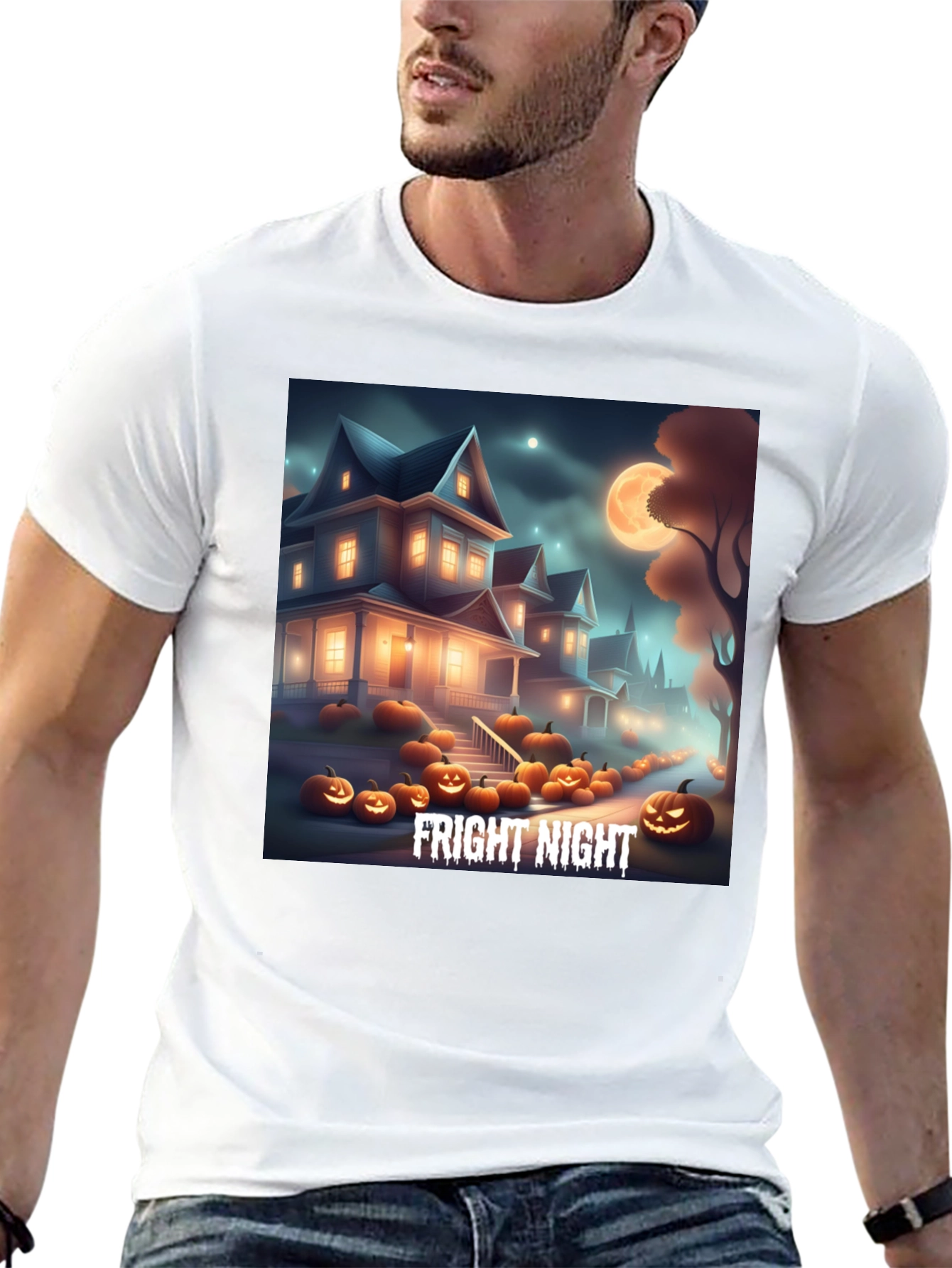 Fright Night Graphic Tee Halloween T-Shirt