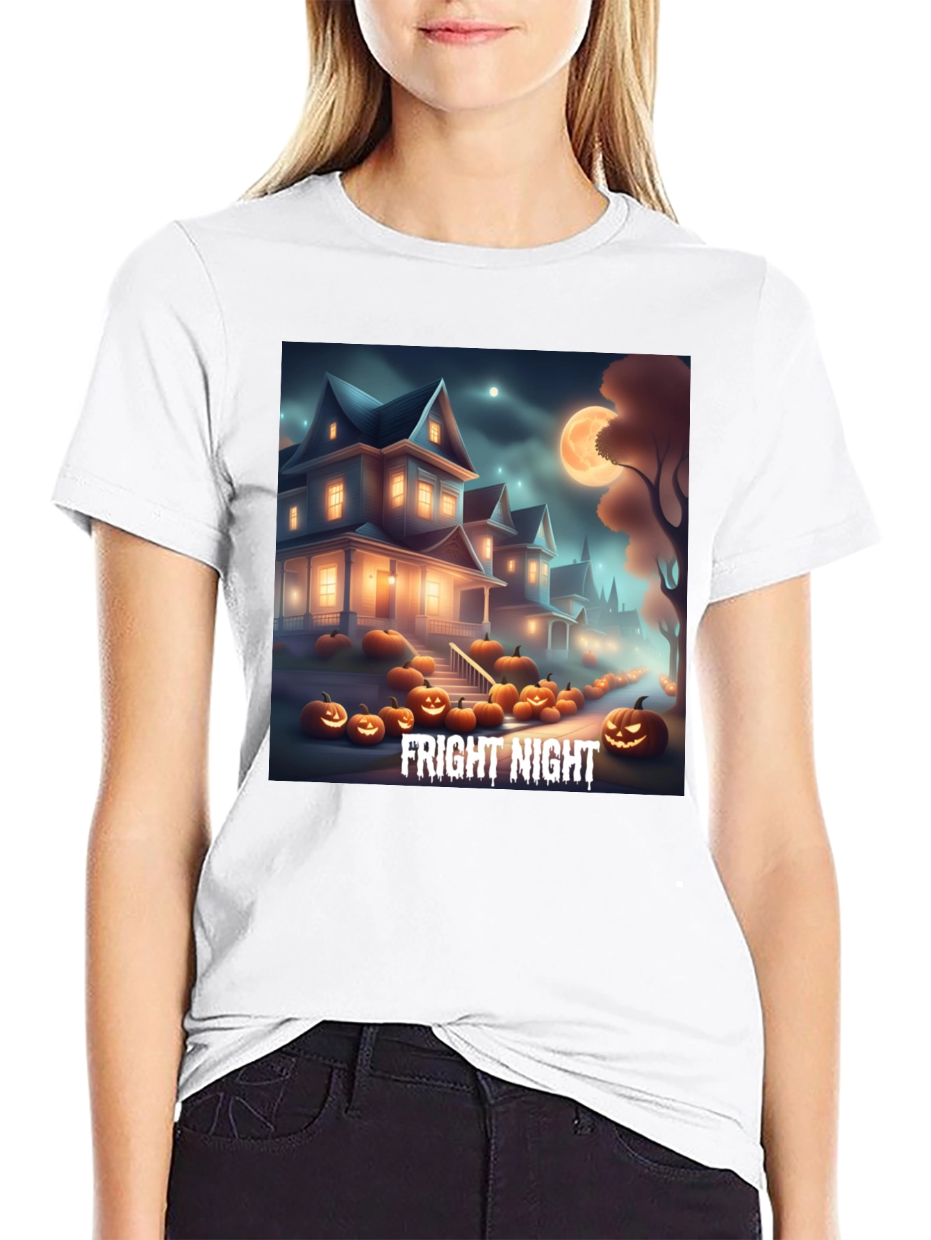 Fright Night Graphic Tee Halloween T-Shirt