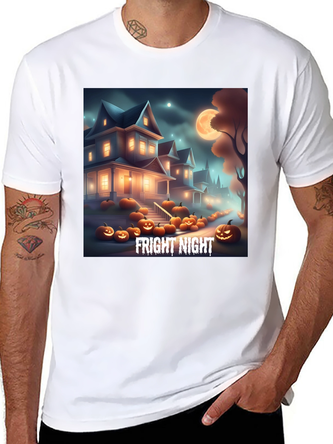 Fright Night Graphic Tee Halloween T-Shirt