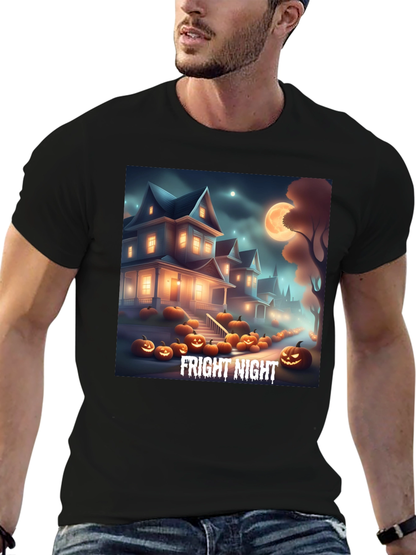 Fright Night Graphic Tee Halloween T-Shirt