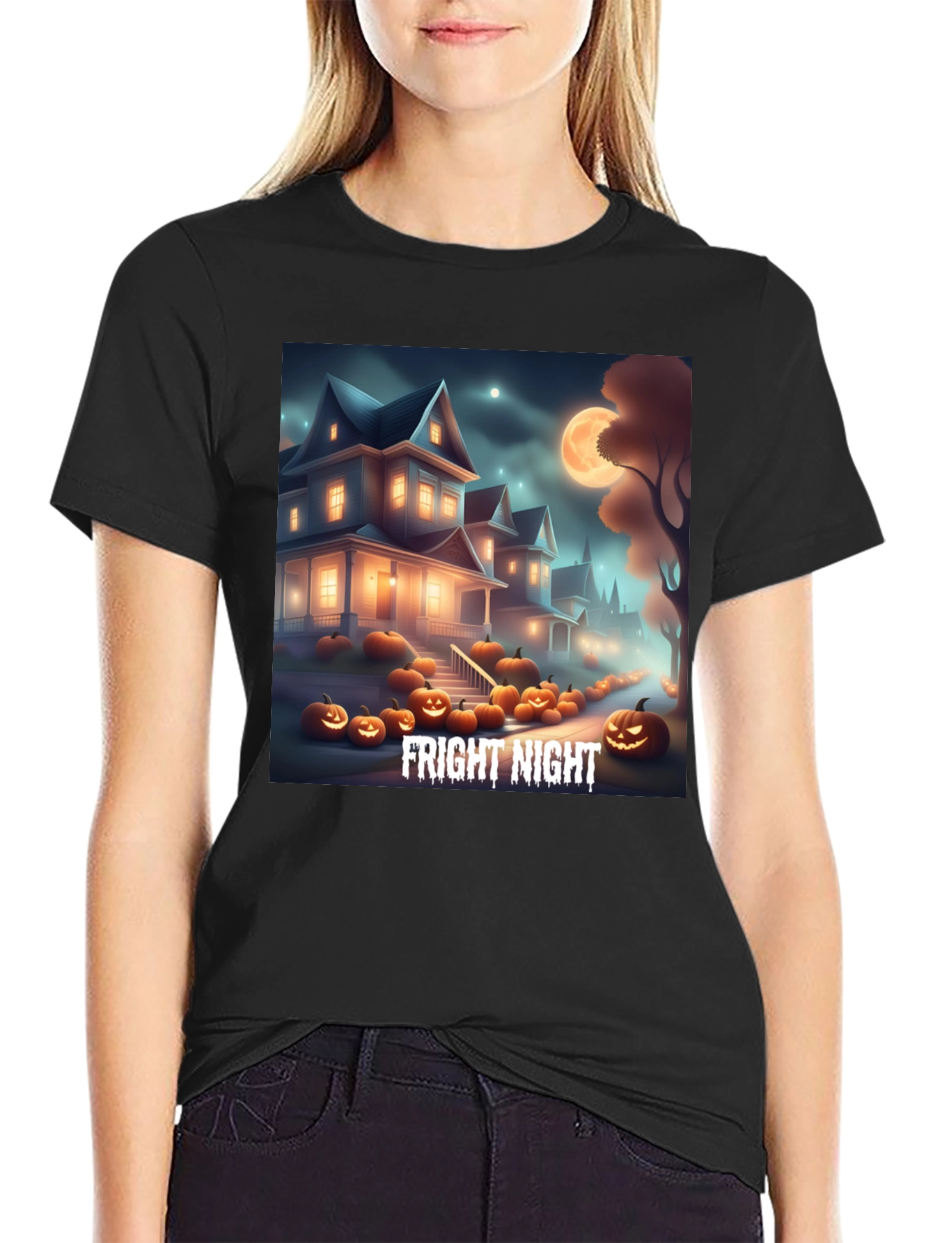 Fright Night Graphic Tee Halloween T-Shirt