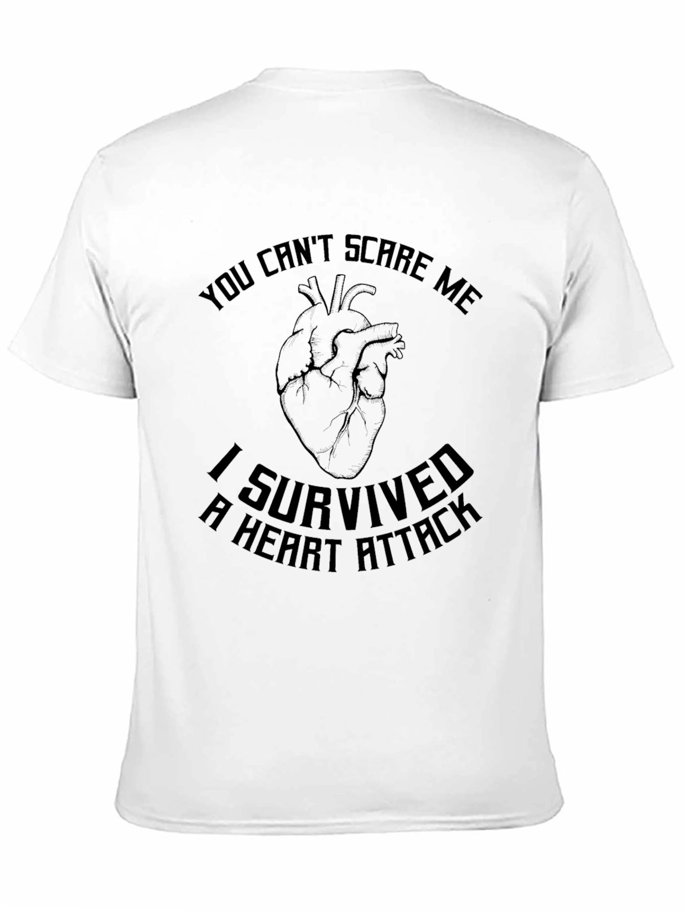 I Survived Heart Attack Black Graphic T-Shirt