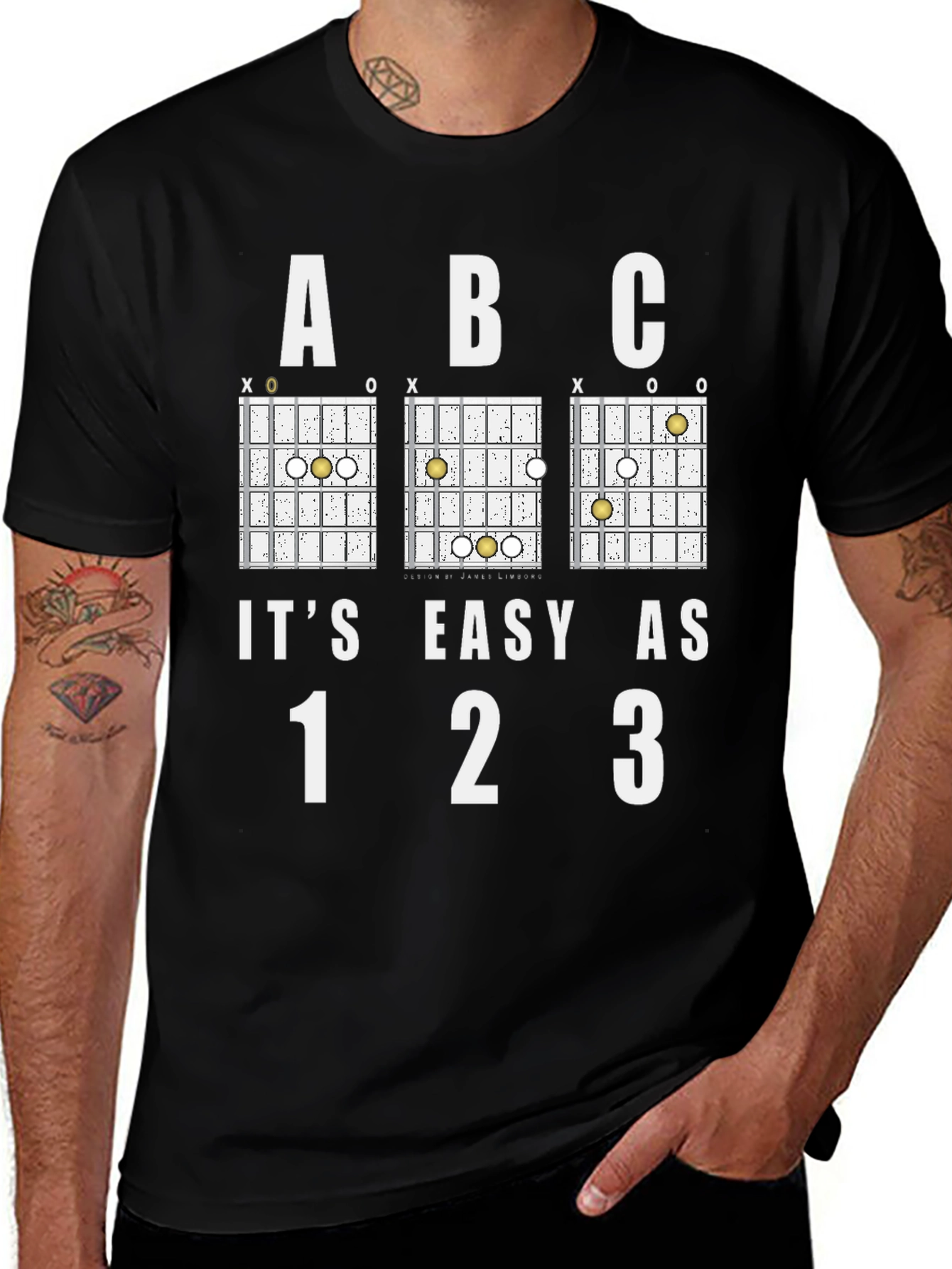 Its Easy as ABC 123 Guitar Chord T-Shirt