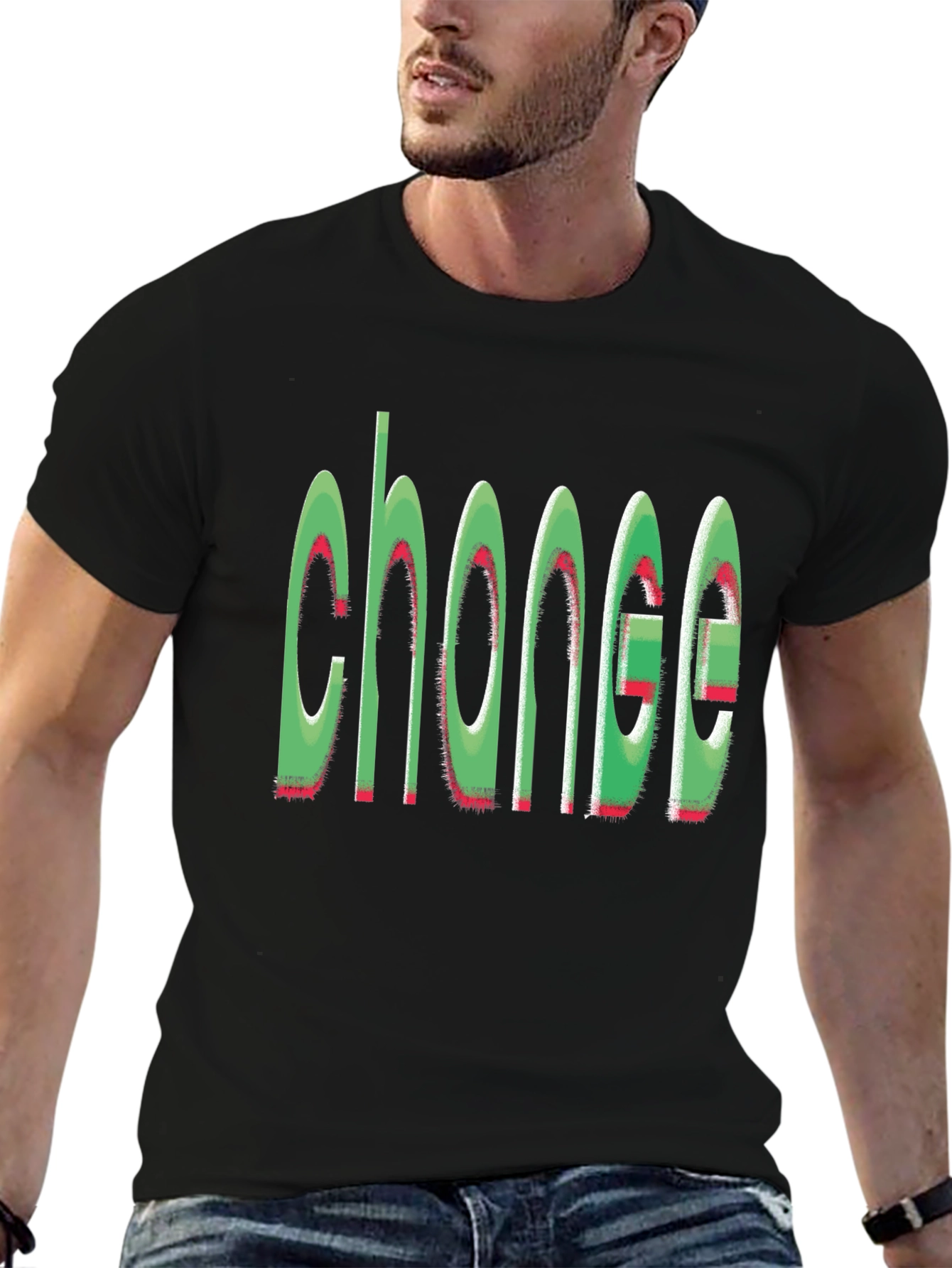 Change Graphic T-Shirt - Trendy Black Tee