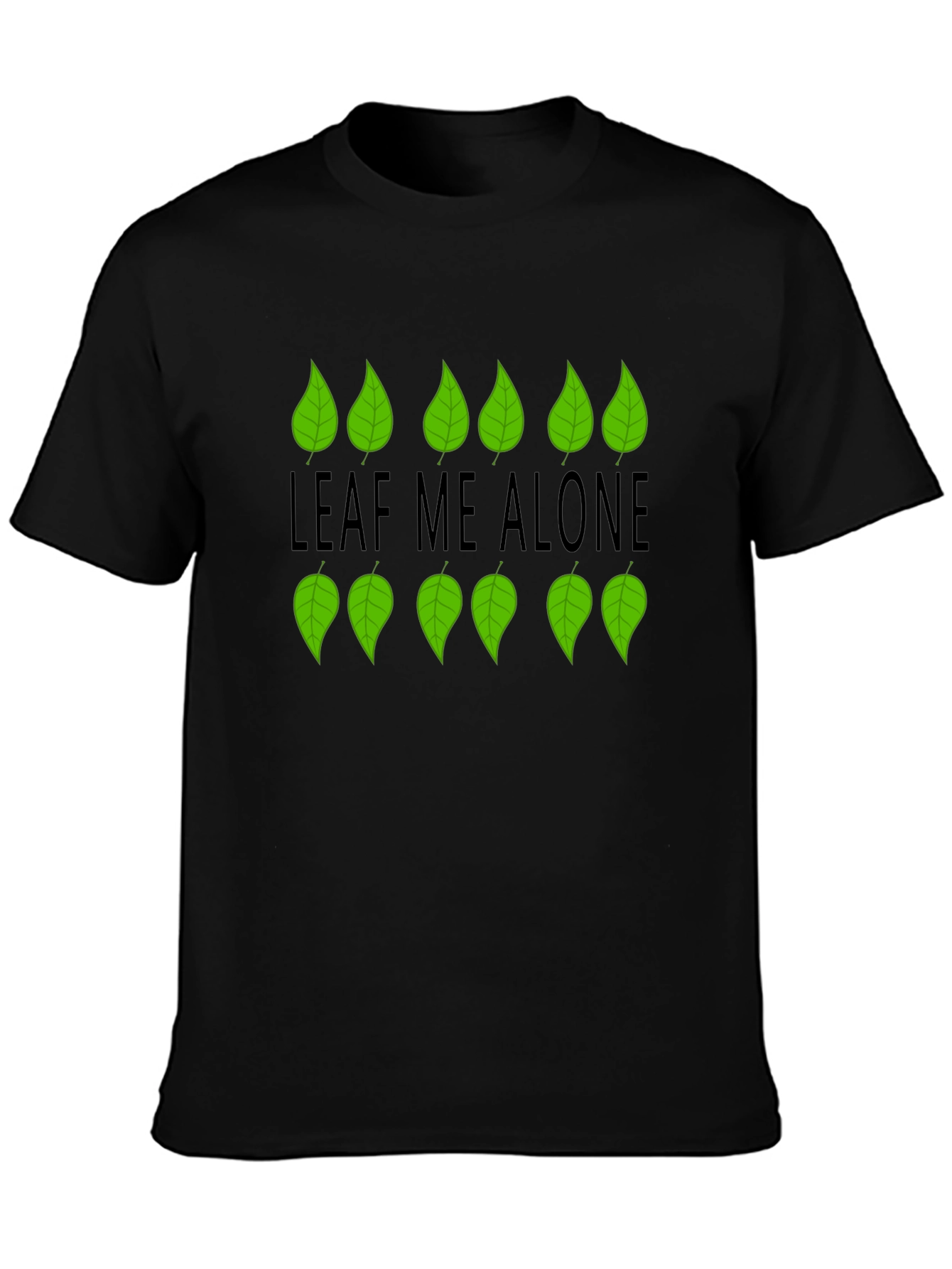 Leaf Me Alone Graphic Black T-Shirt